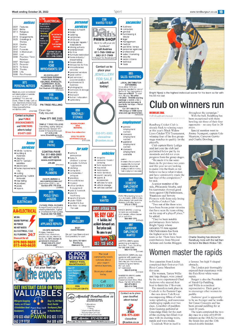 Randburg Sun 28 Ocober 2022 page 19