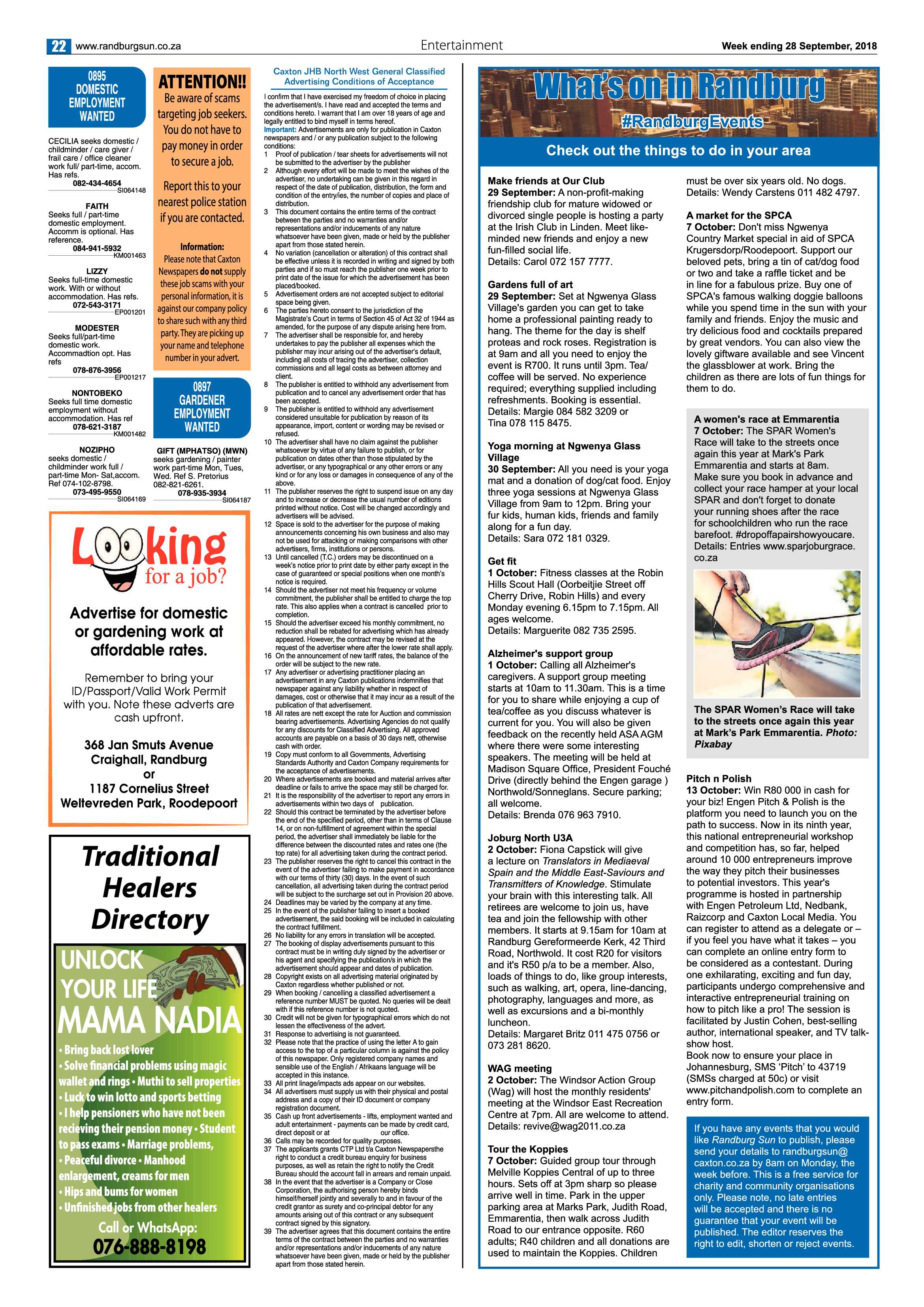Randburg Sun 28 September 2018 page 22