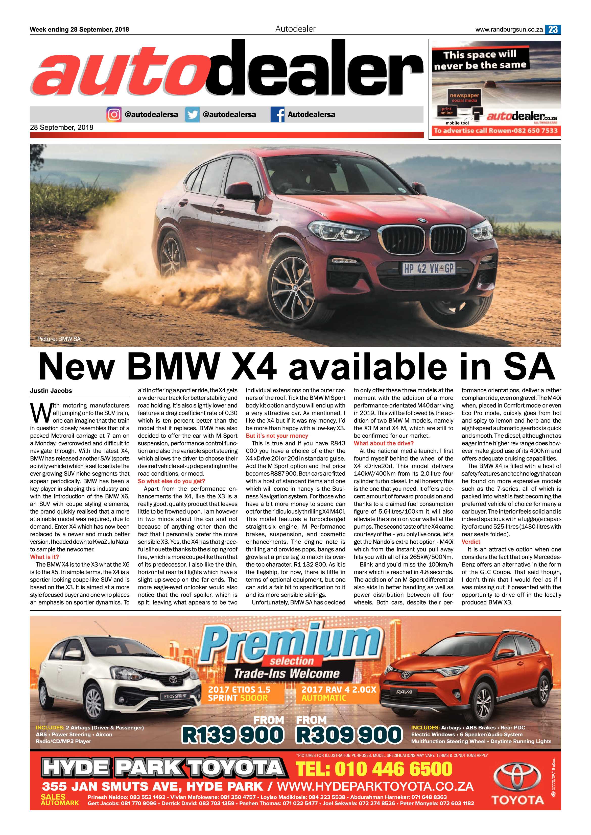 Randburg Sun 28 September 2018 page 23