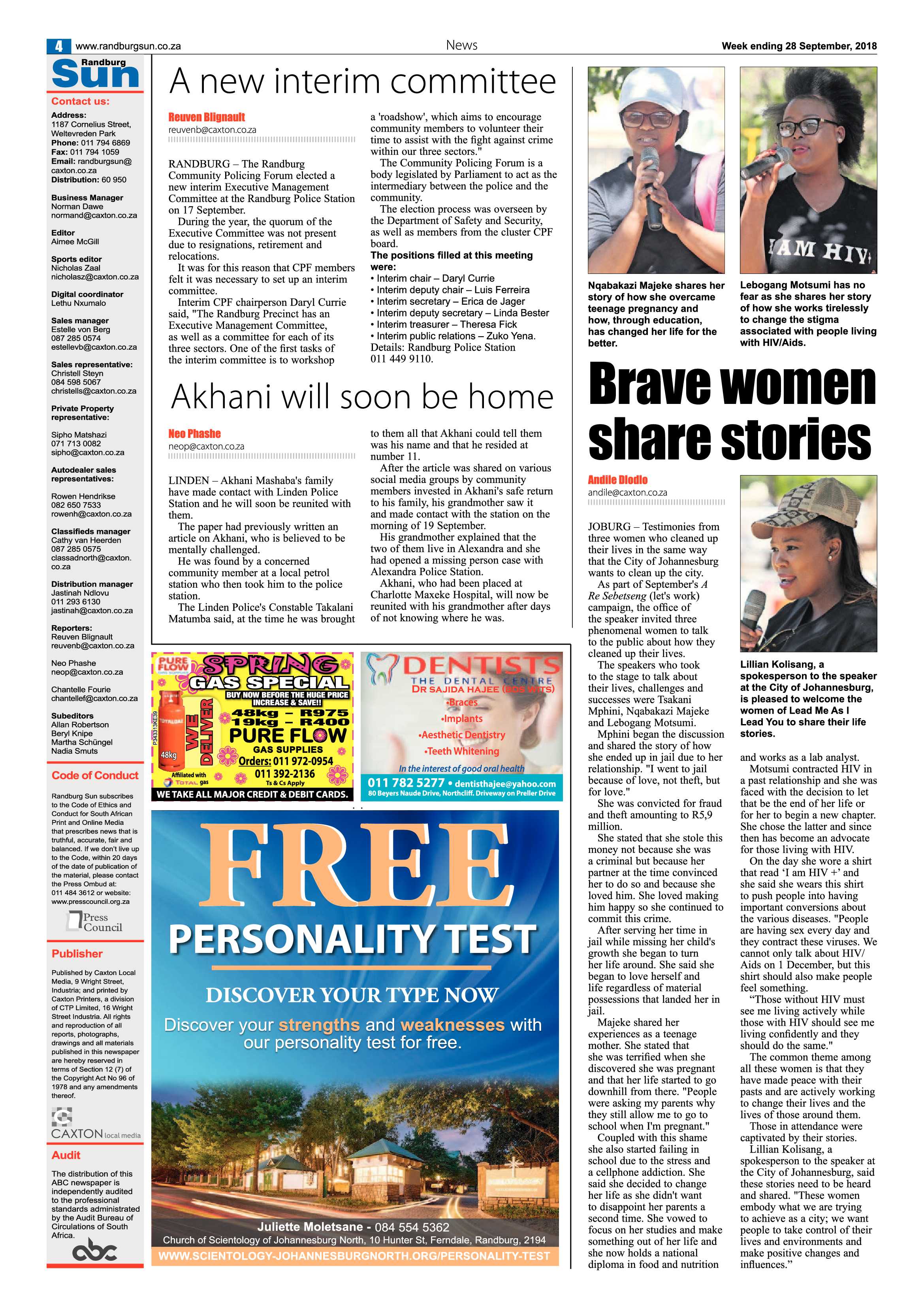 Randburg Sun 28 September 2018 page 4