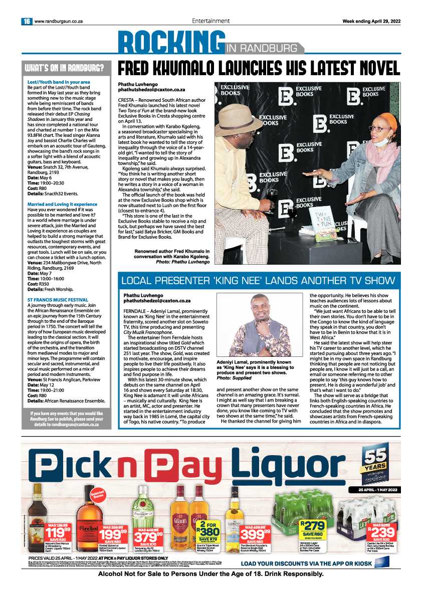Randburg Sun 29 April 2022 page 16
