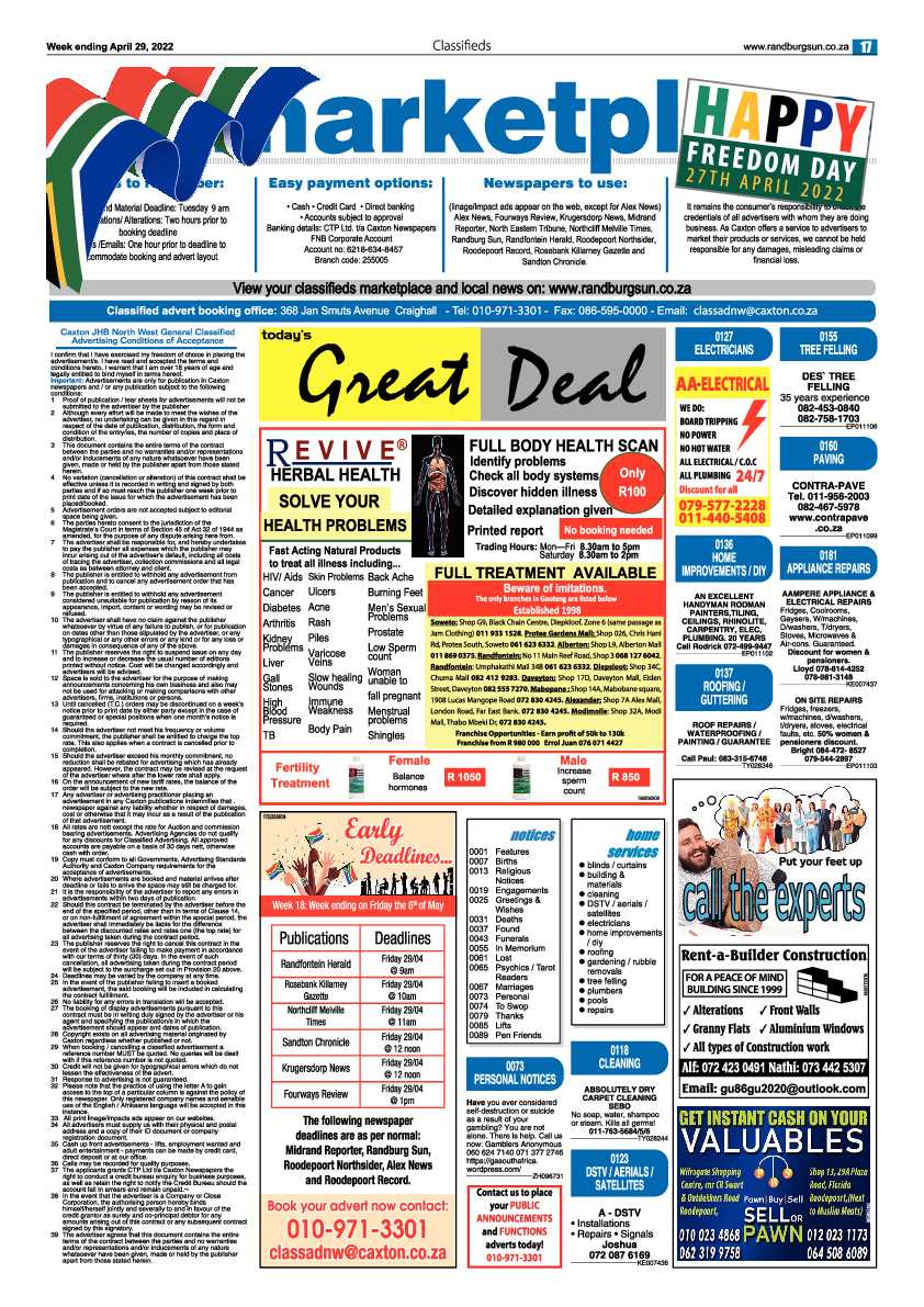 Randburg Sun 29 April 2022 page 17