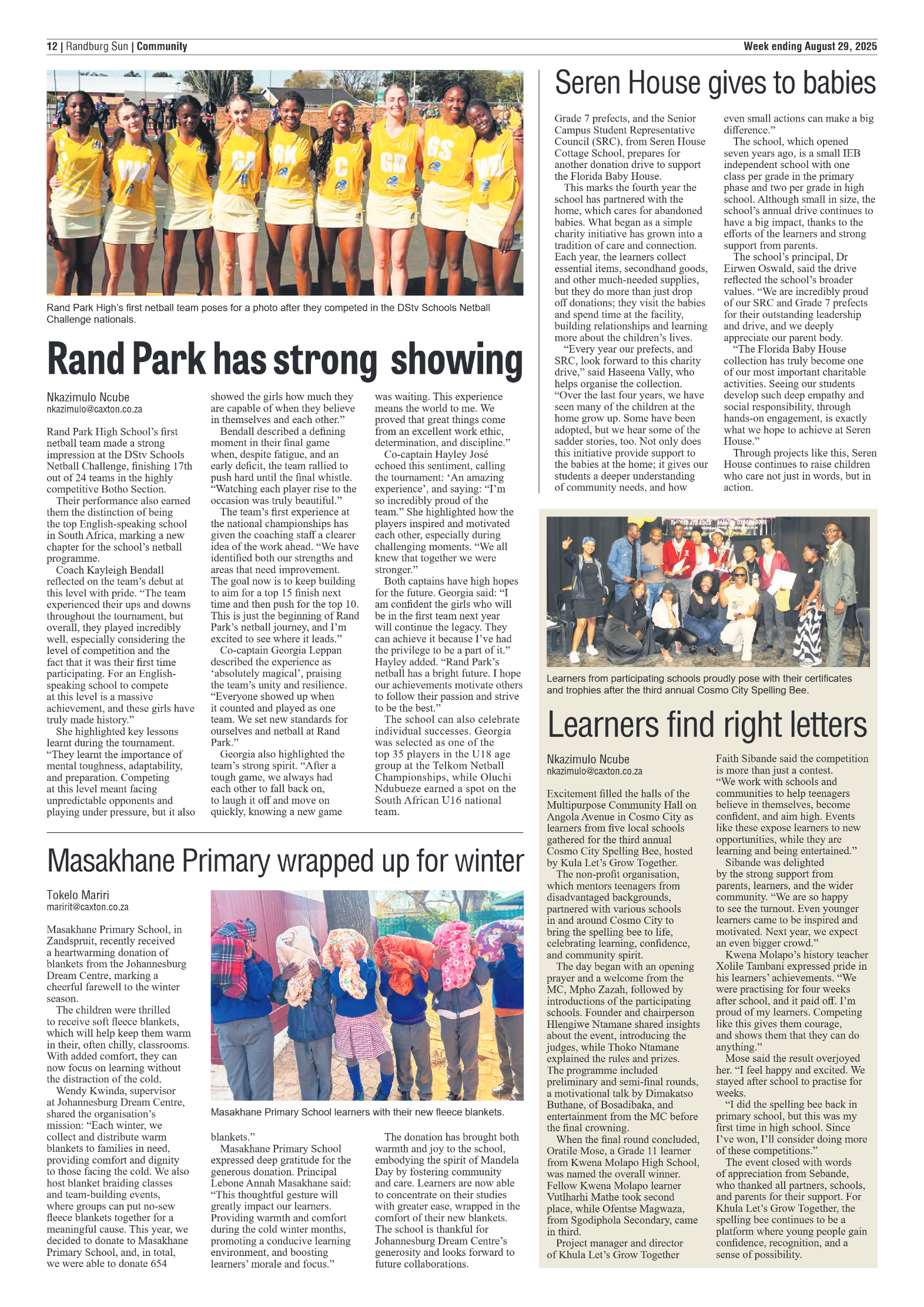 Randburg Sun 29 August 2025 page 12