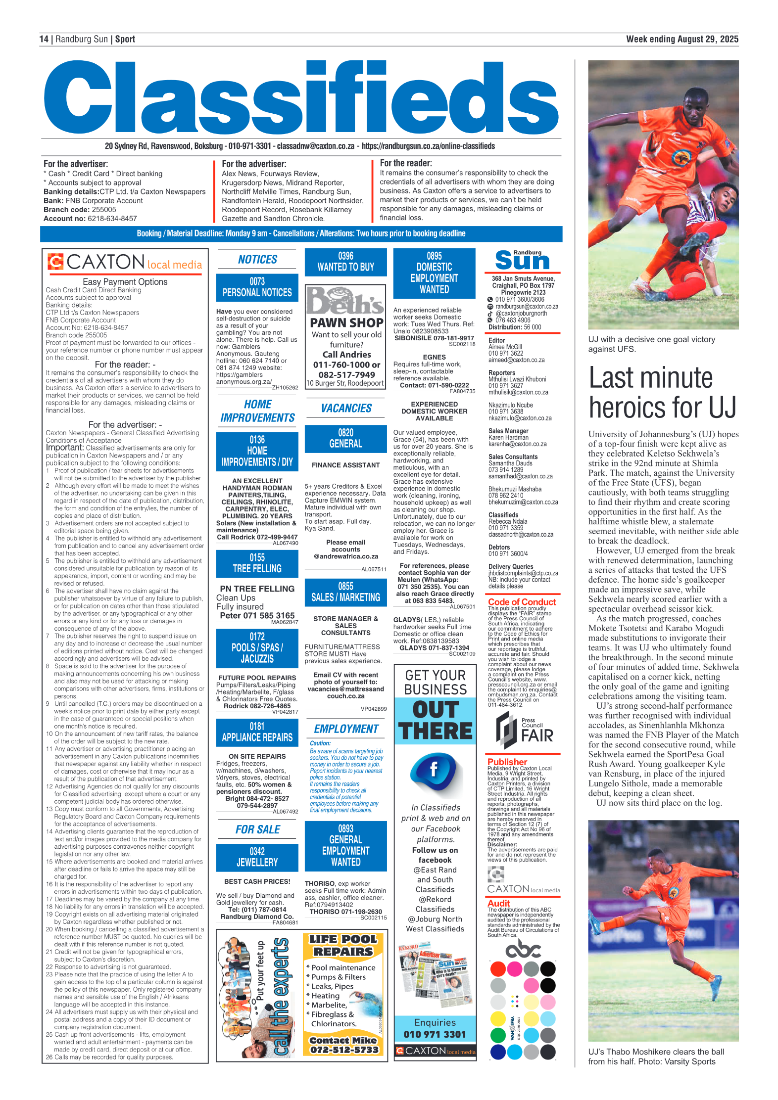 Randburg Sun 29 August 2025 page 14