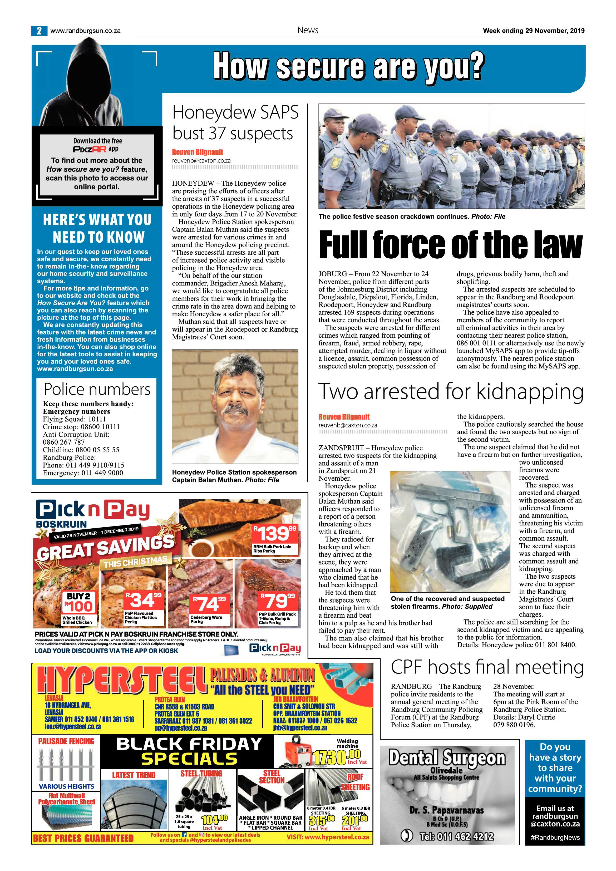 Randburg Sun 29 November 2019 page 2