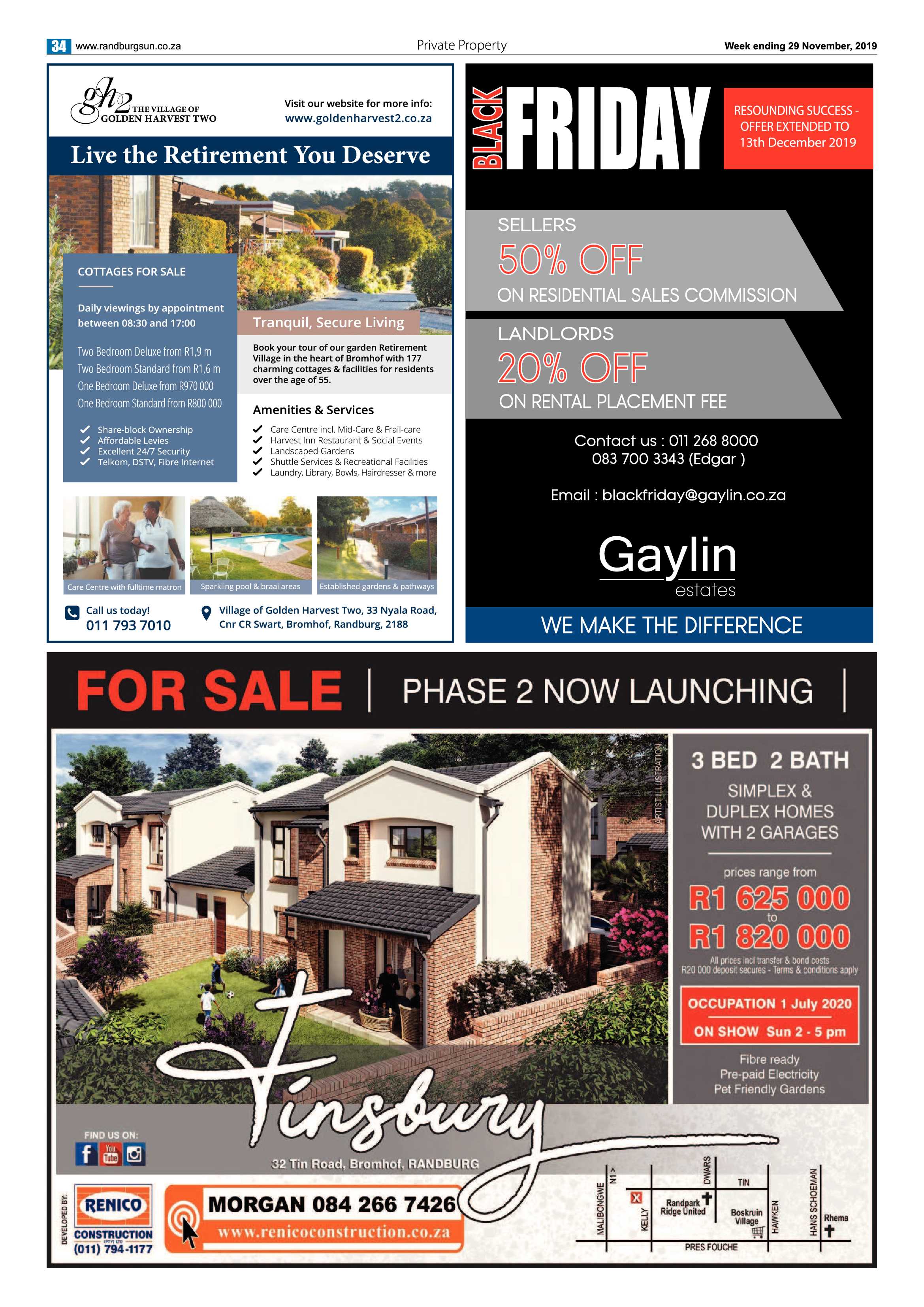 Randburg Sun 29 November 2019 page 34
