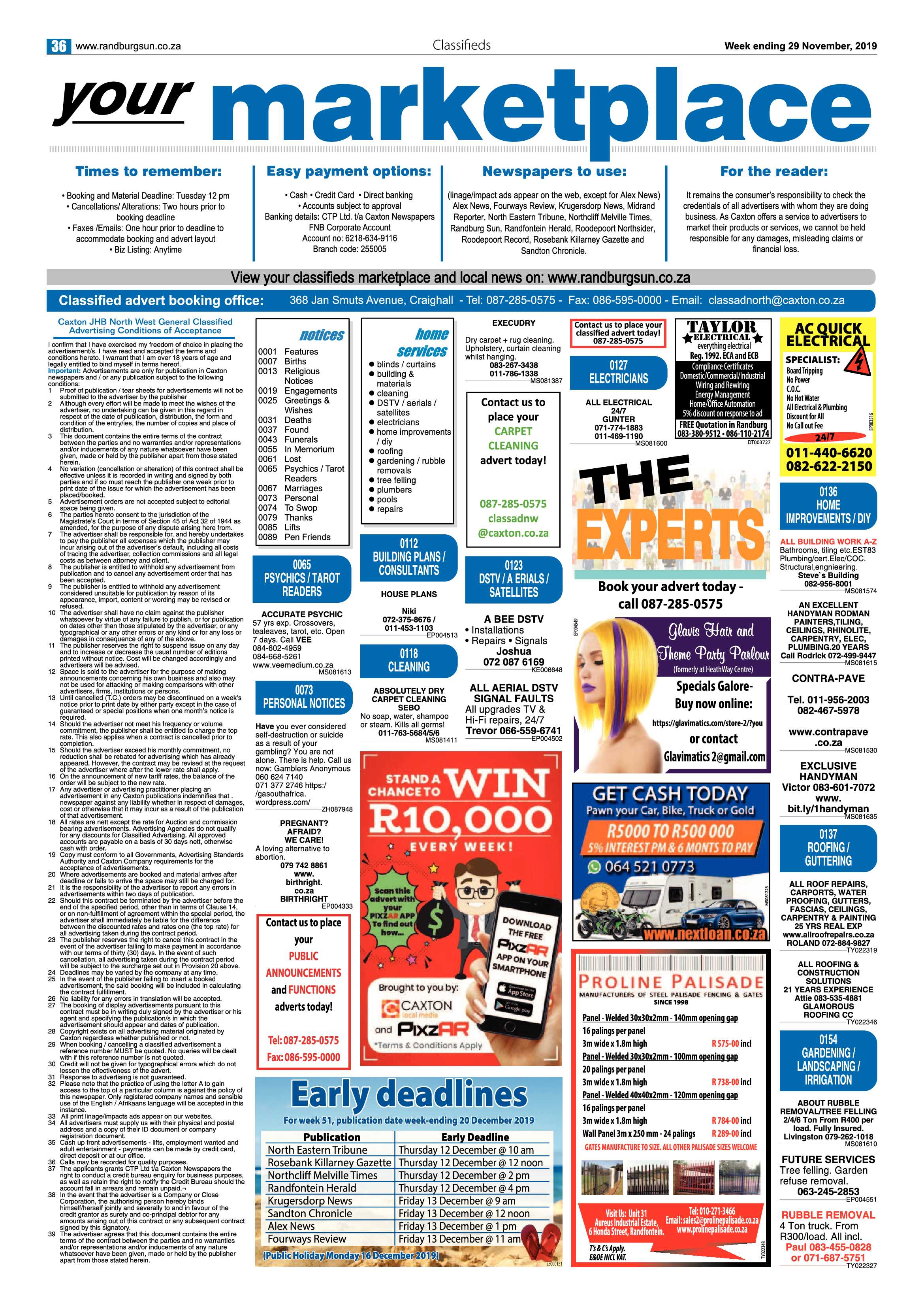 Randburg Sun 29 November 2019 page 36