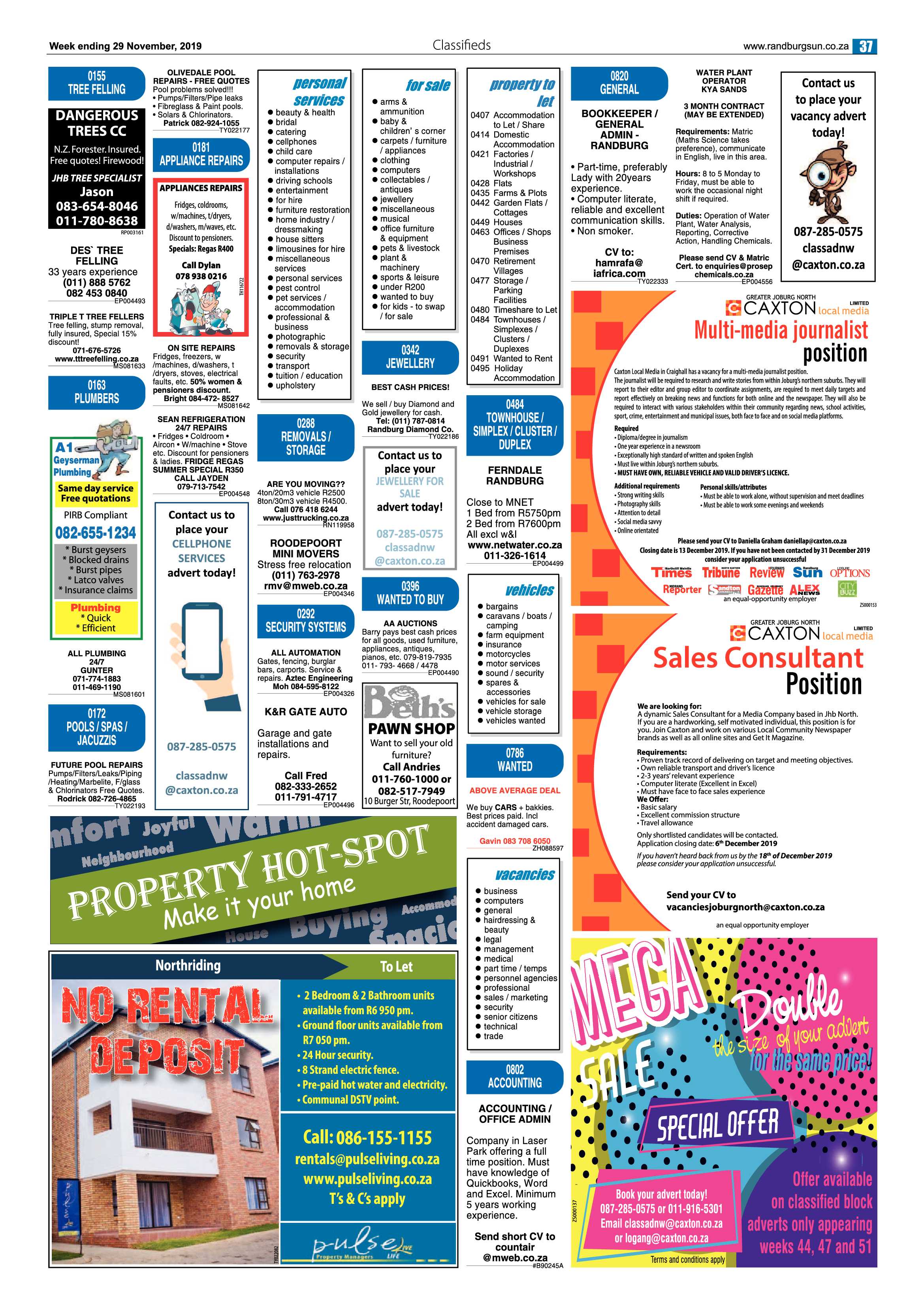 Randburg Sun 29 November 2019 page 37