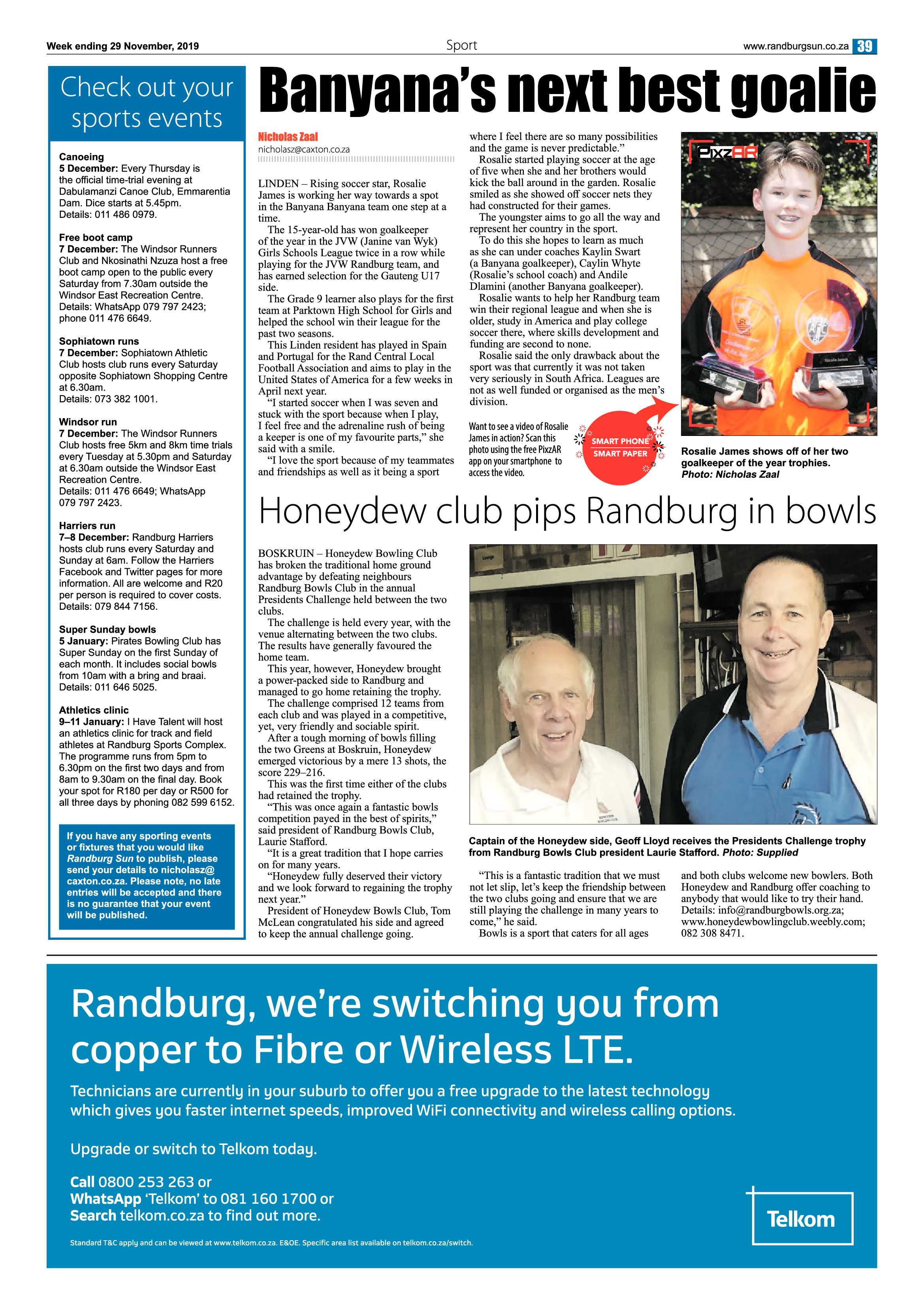 Randburg Sun 29 November 2019 page 39