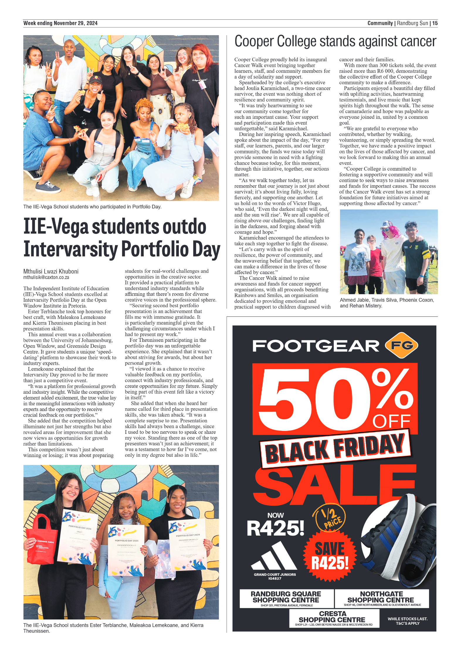 Randburg Sun 29 November 2024 page 15