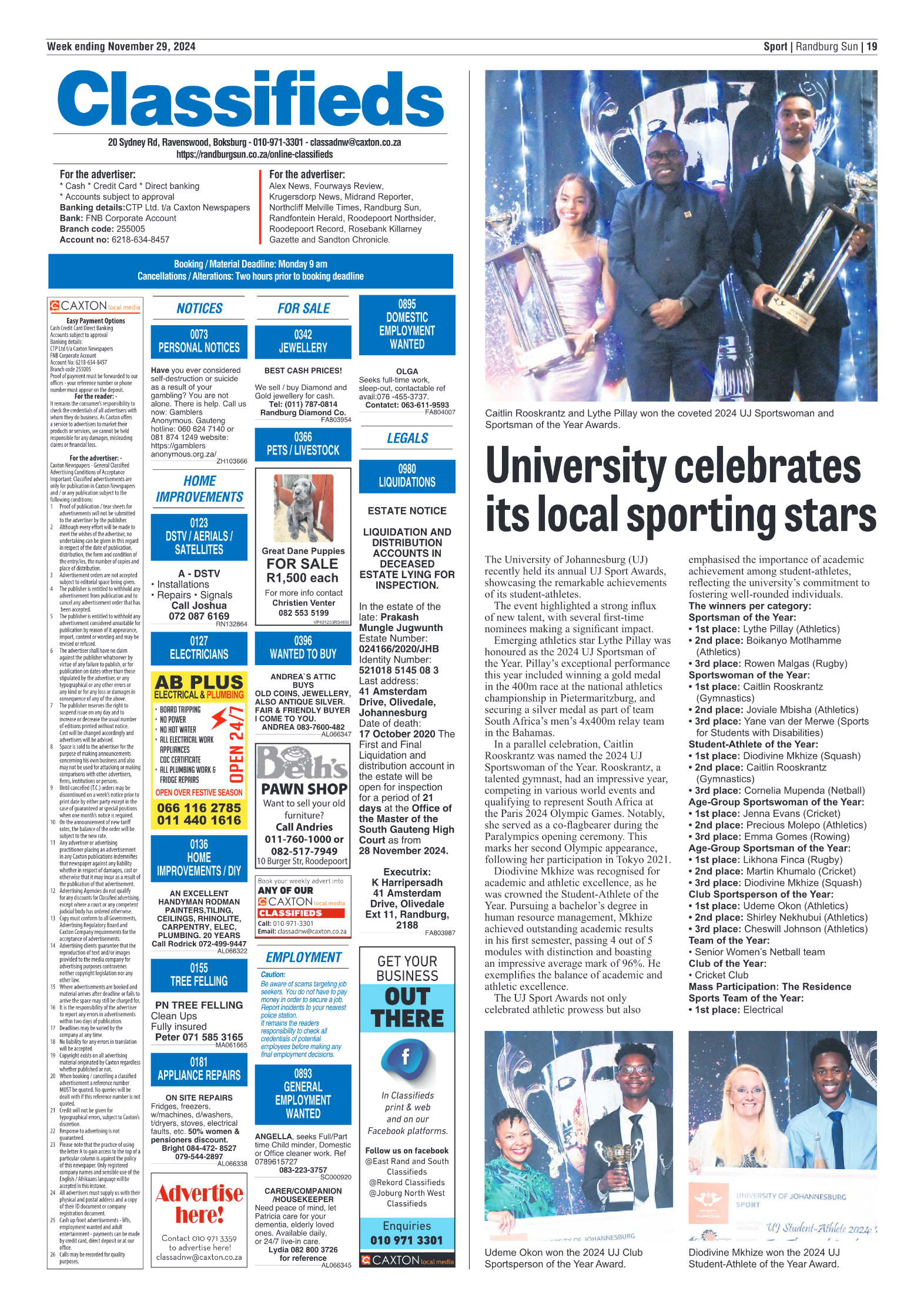 Randburg Sun 29 November 2024 page 19