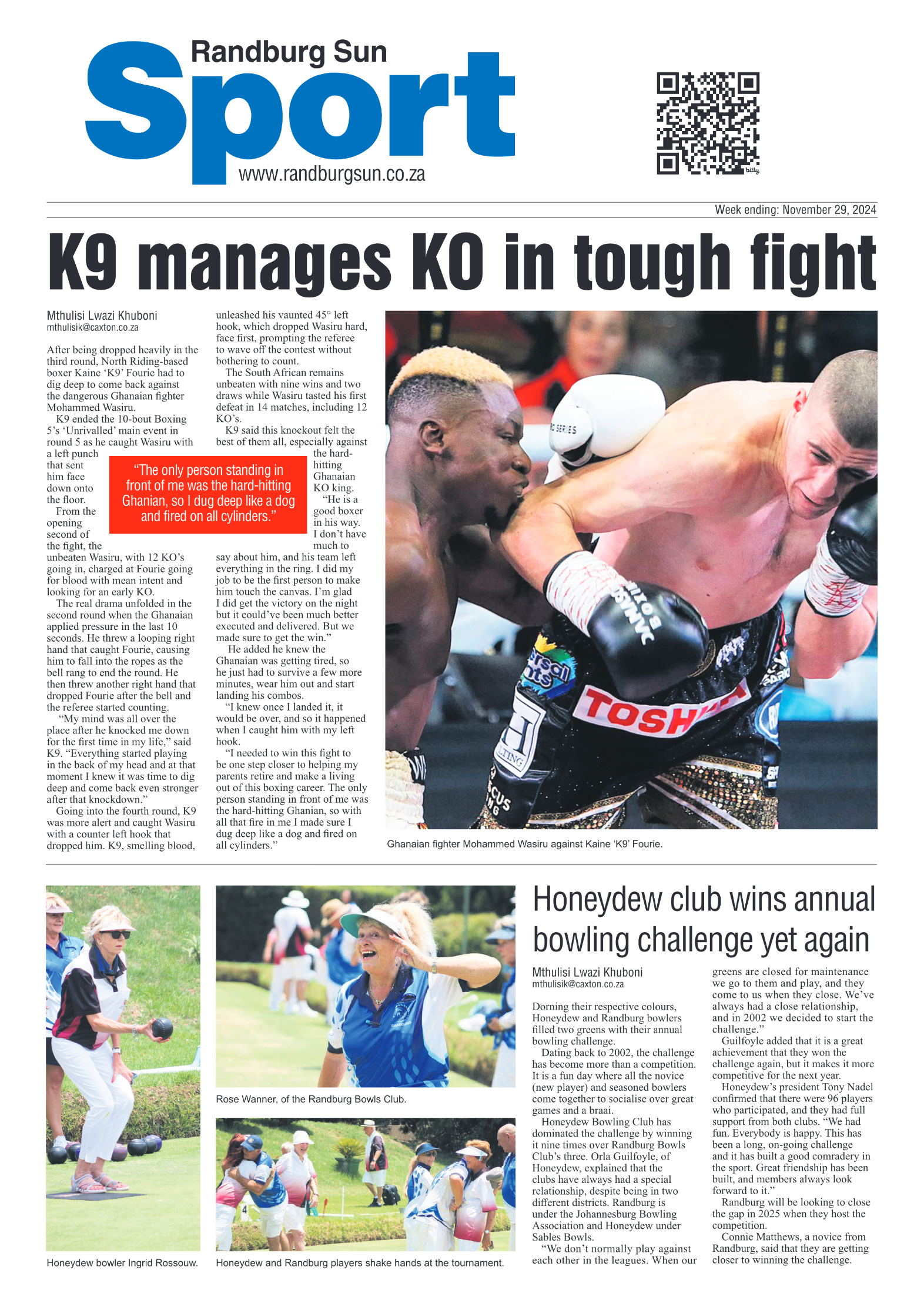 Randburg Sun 29 November 2024 page 20