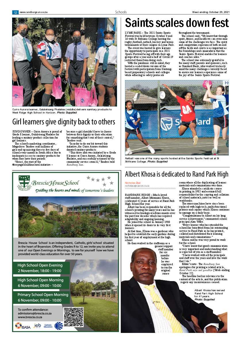 Randburg Sun 29 October 2021 page 12