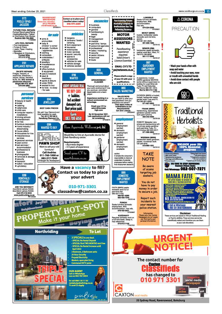 Randburg Sun 29 October 2021 page 15