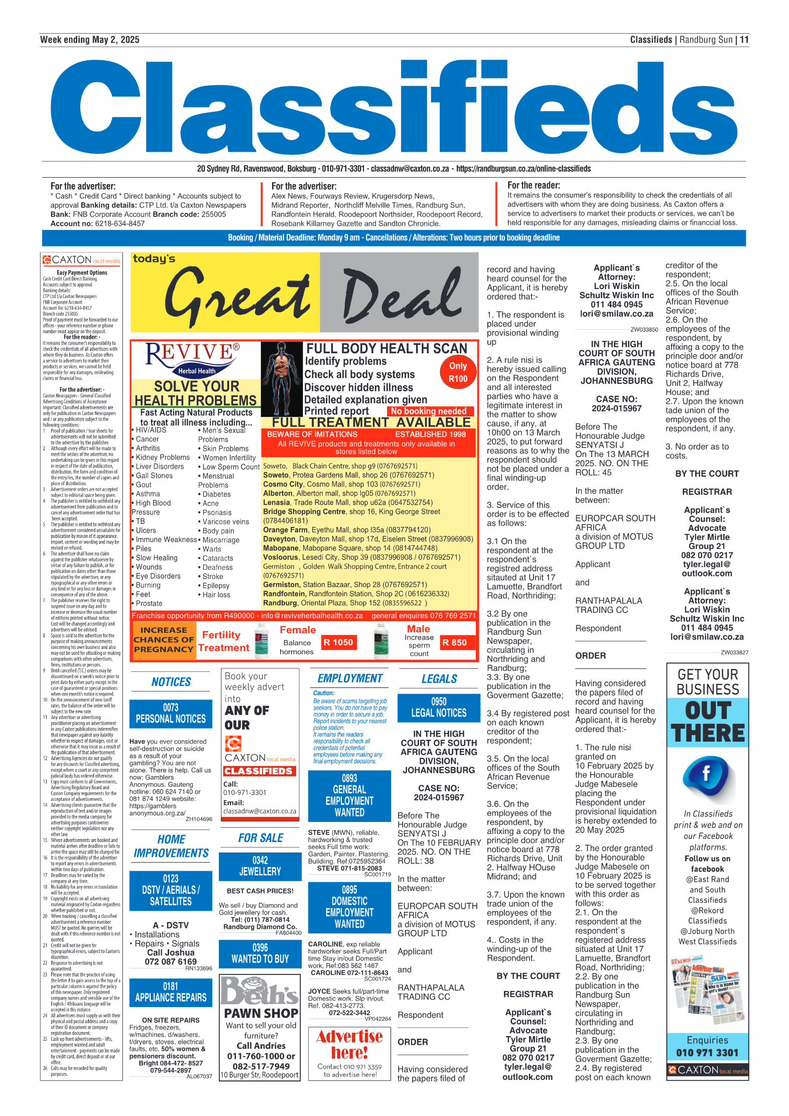 Randburg Sun 2 May 2025 page 11