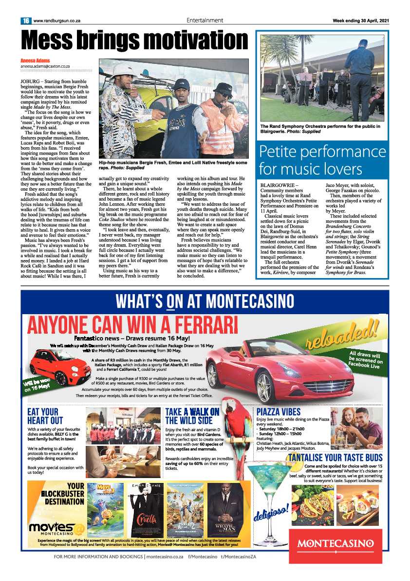 Randburg Sun 30 April 2021 page 16
