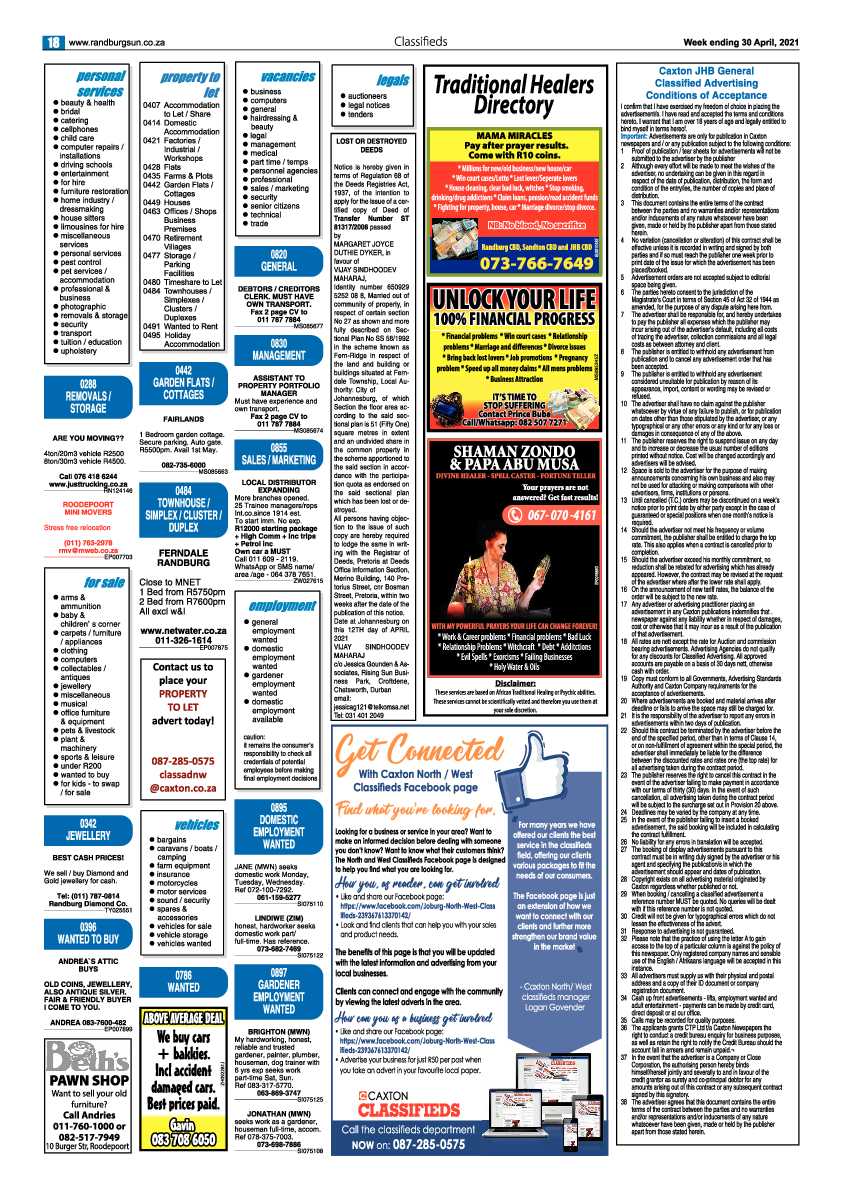 Randburg Sun 30 April 2021 page 18