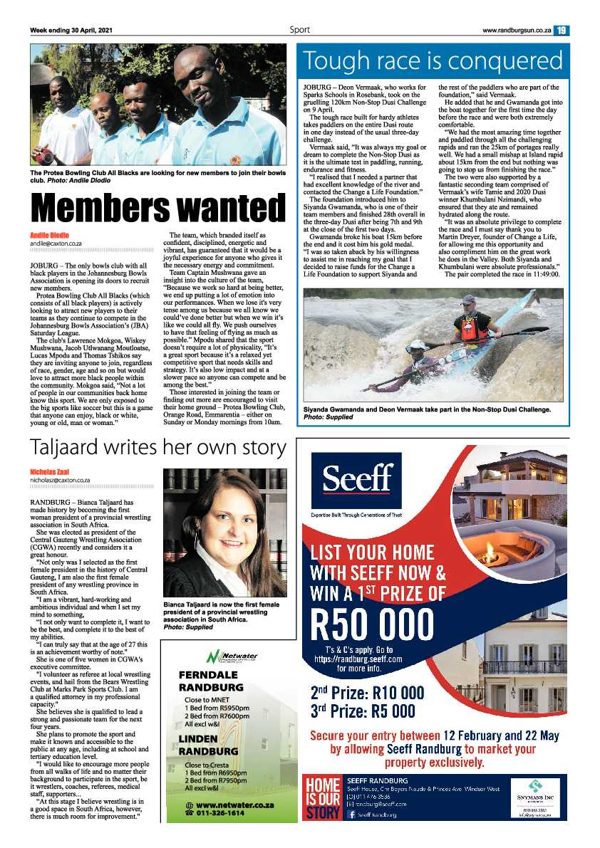 Randburg Sun 30 April 2021 page 19