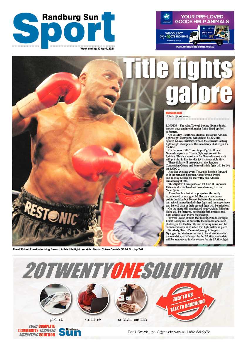 Randburg Sun 30 April 2021 page 20