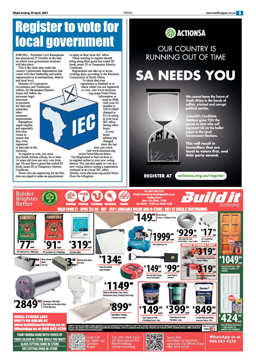 Randburg Sun 30 April 2021 page 5