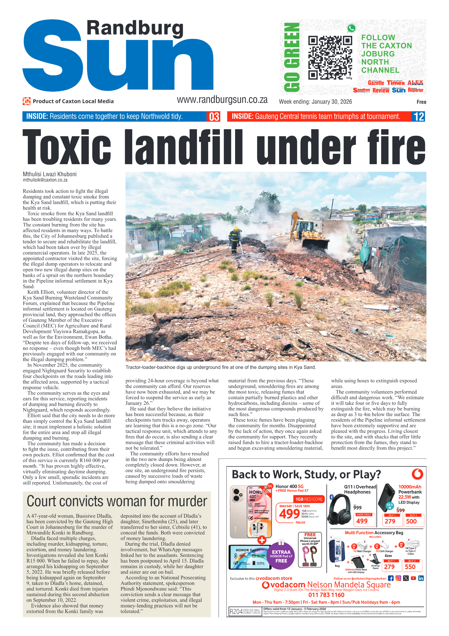 Randburg Sun 30 January 2026 page 1