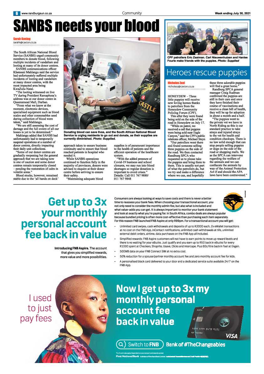 Randburg Sun 30 July 2021 page 8