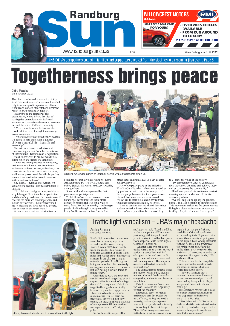 Randburg Sun 30 June 2023 page 1