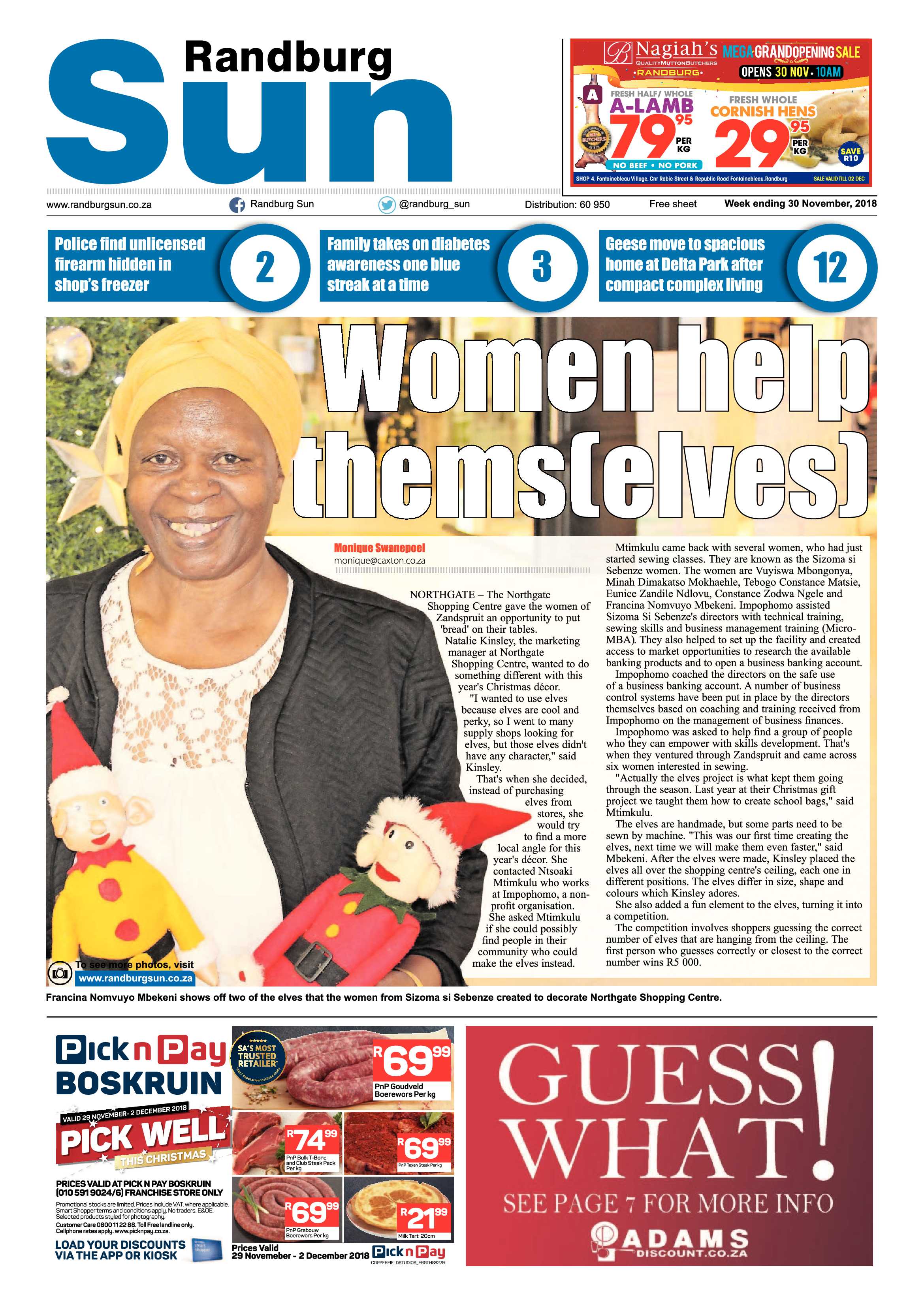 Randburg Sun 30 November 2018 page 1