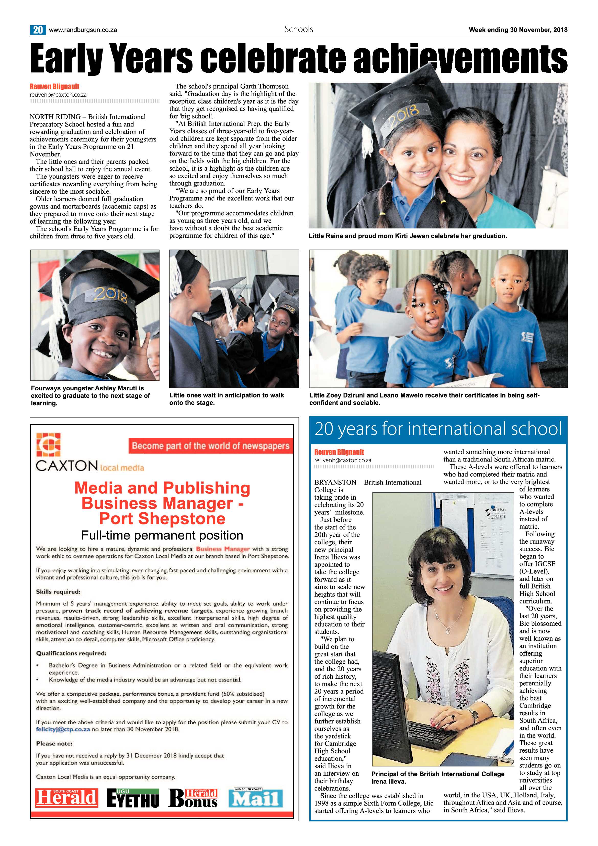 Randburg Sun 30 November 2018 page 20