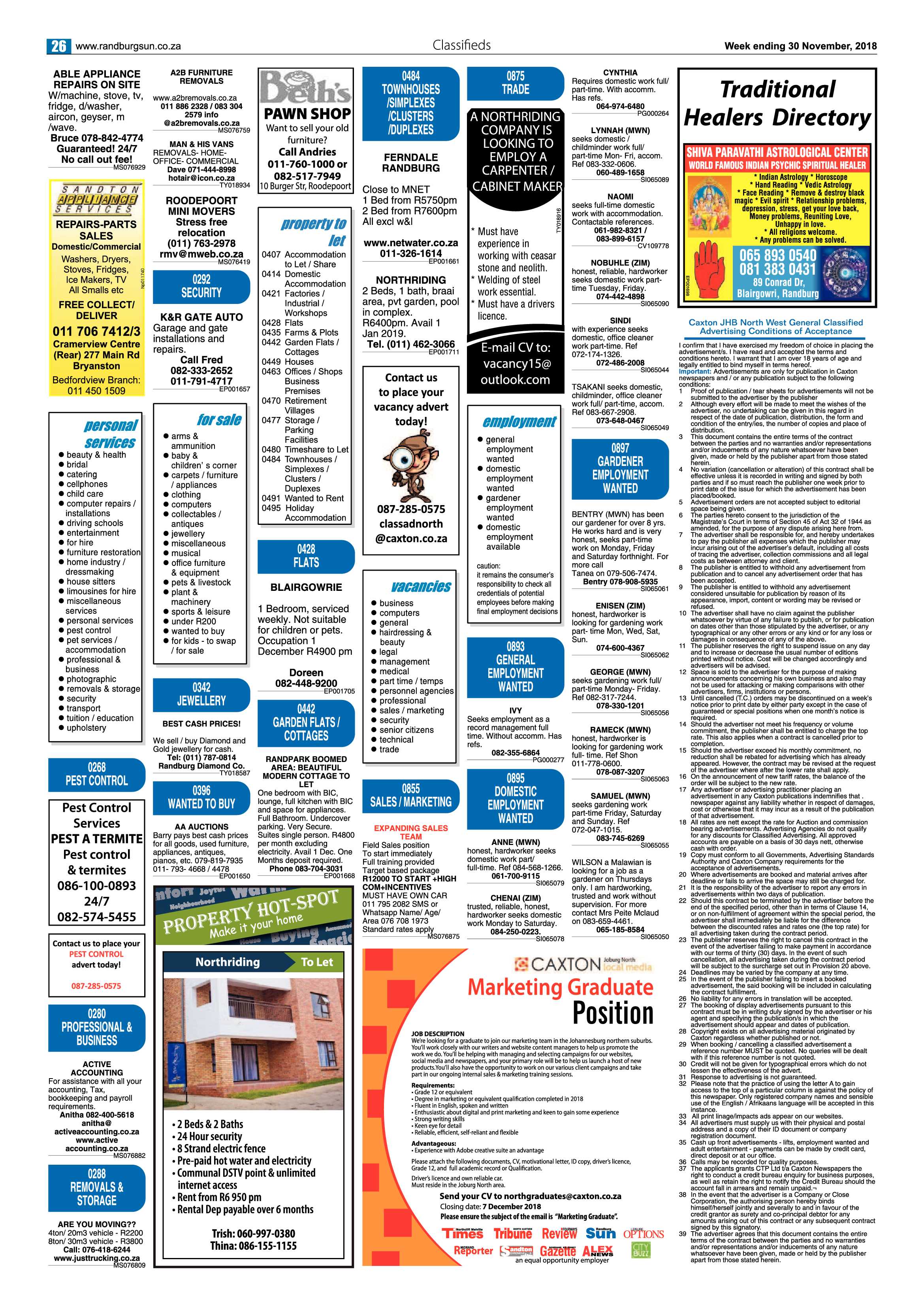 Randburg Sun 30 November 2018 page 26