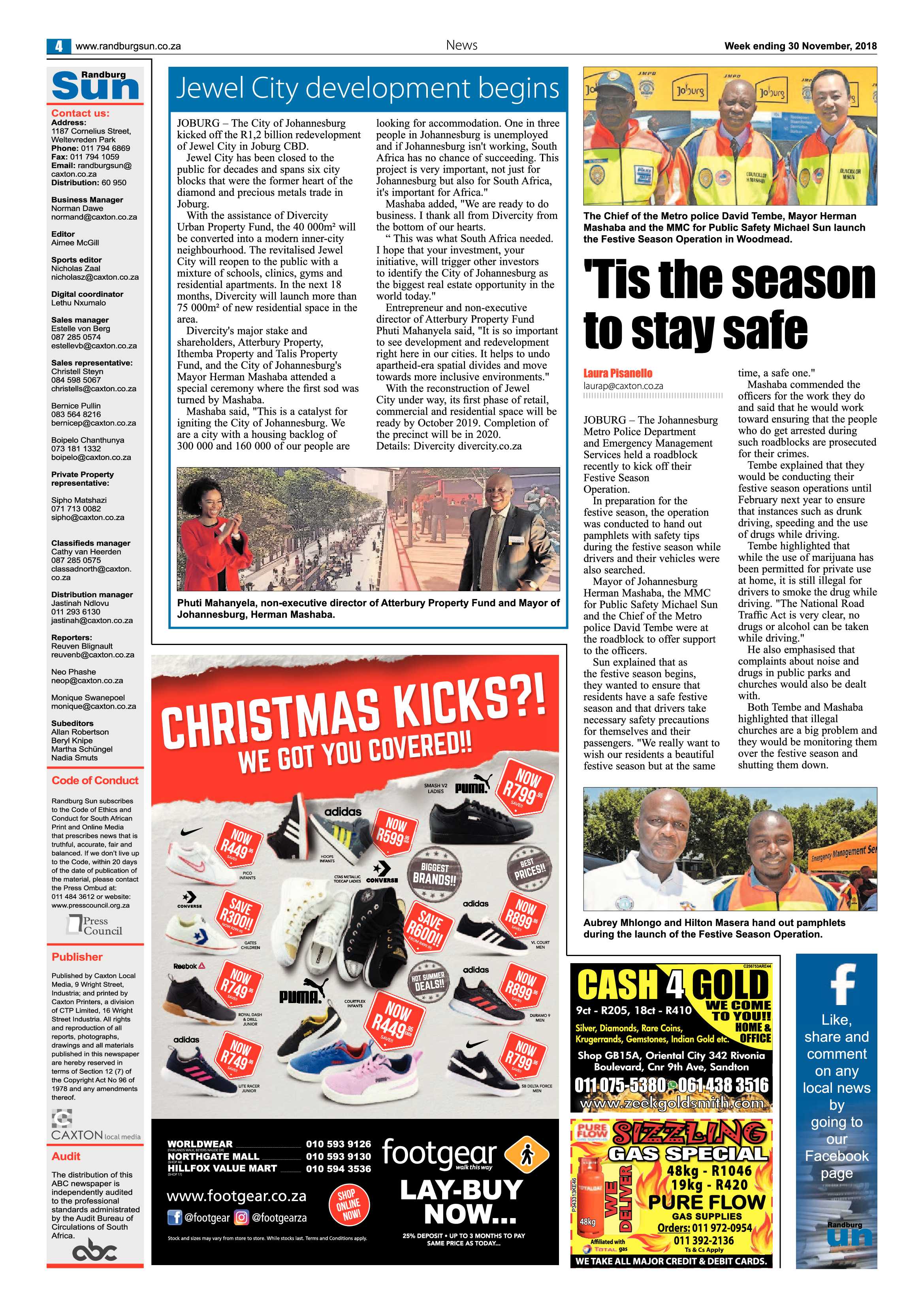 Randburg Sun 30 November 2018 page 4