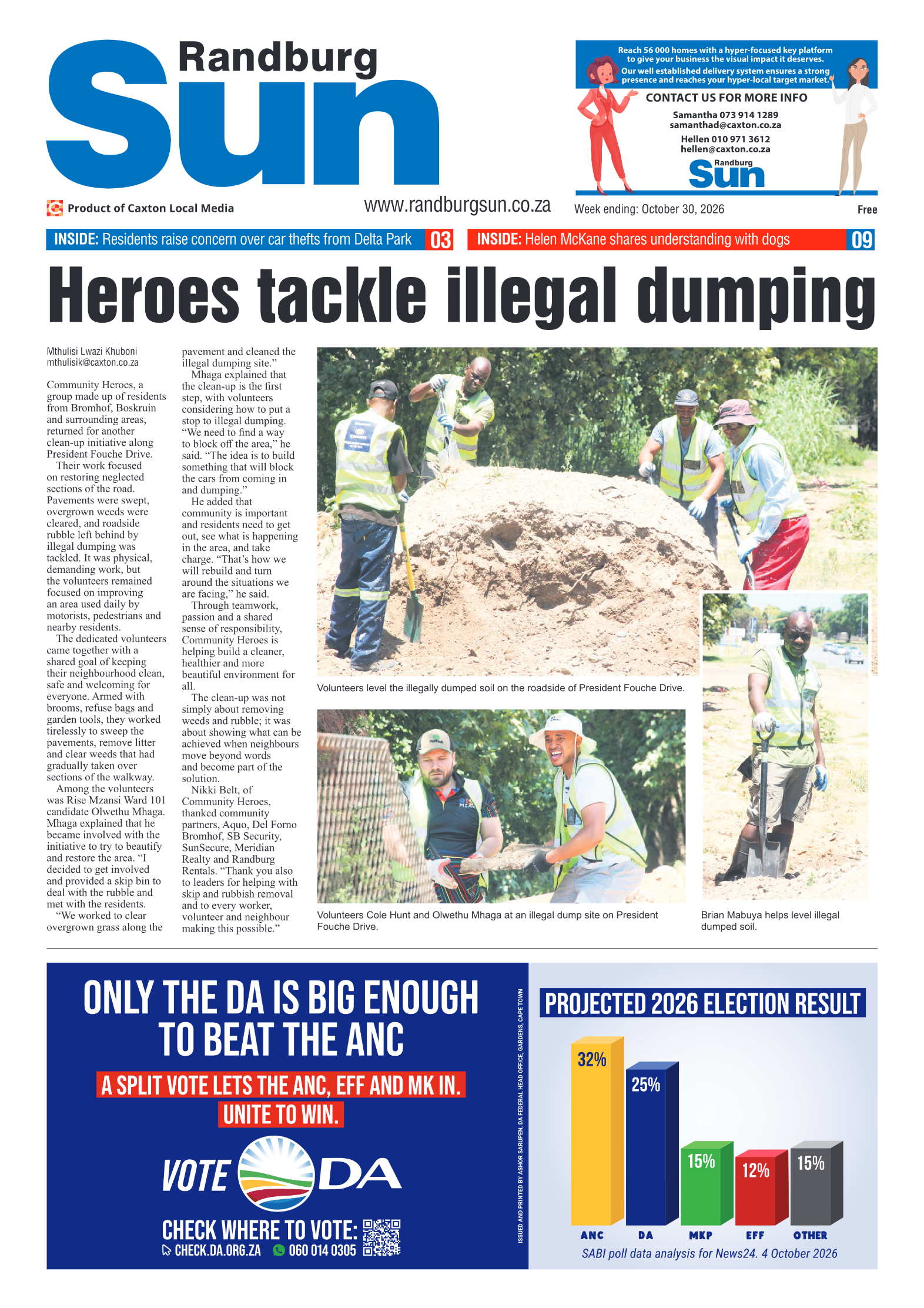 Randburg Sun 30 October 2026 page 1