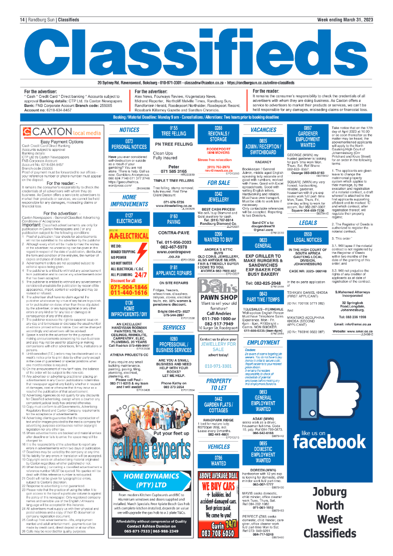 Randburg Sun 31 March 2023 page 14