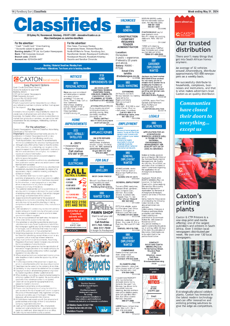 Randburg Sun 31 May 2024 page 14