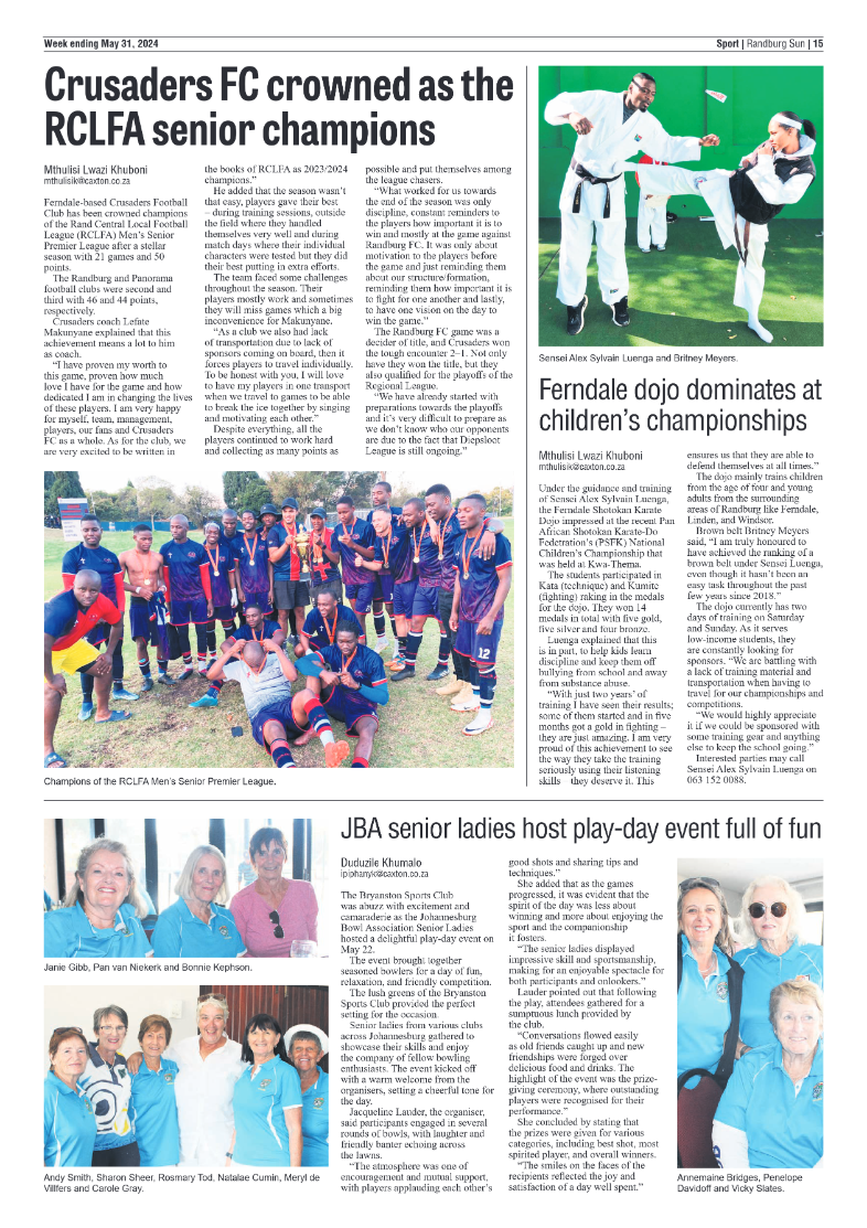 Randburg Sun 31 May 2024 page 15