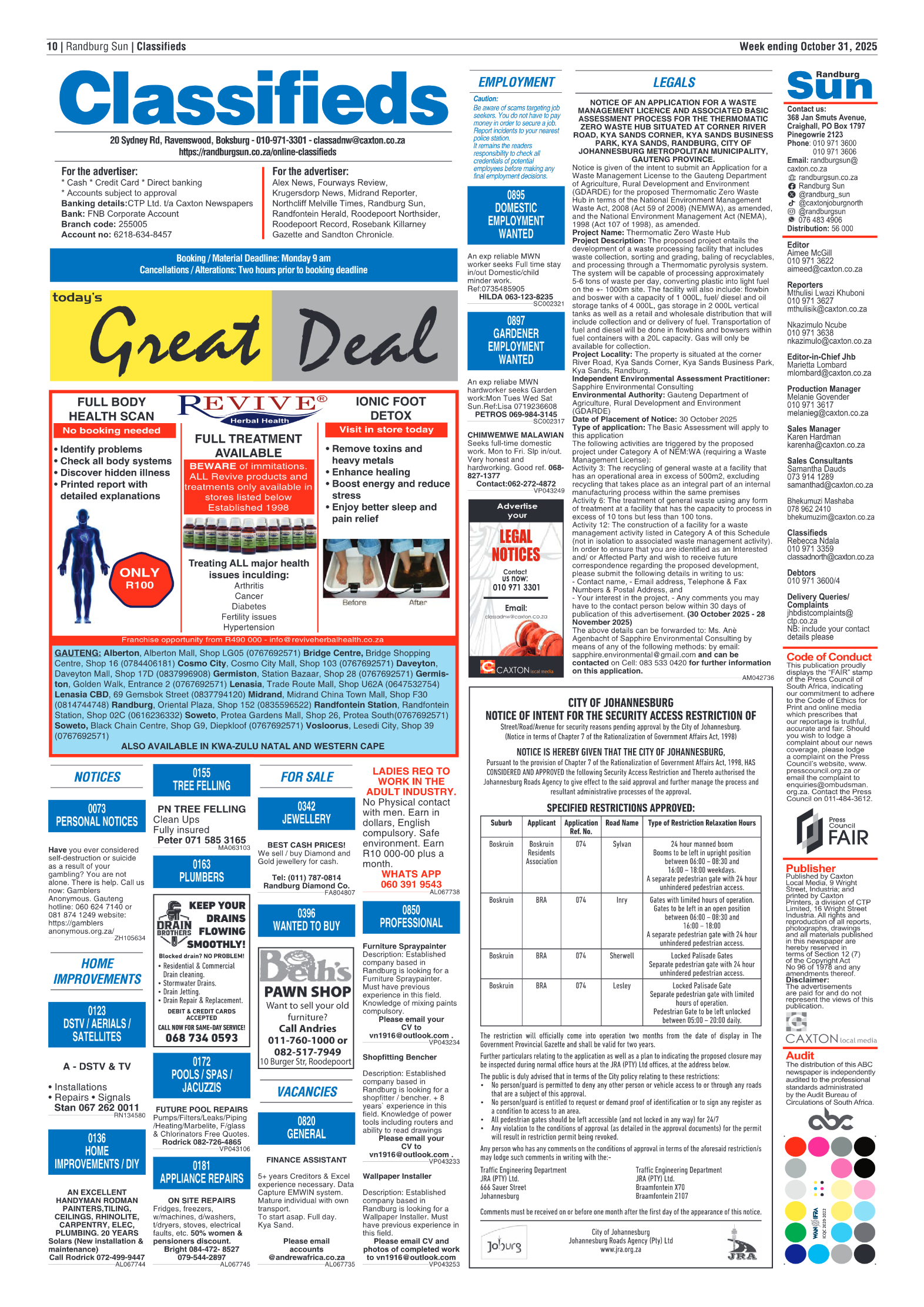 Randburg Sun 31 October 2025 page 10