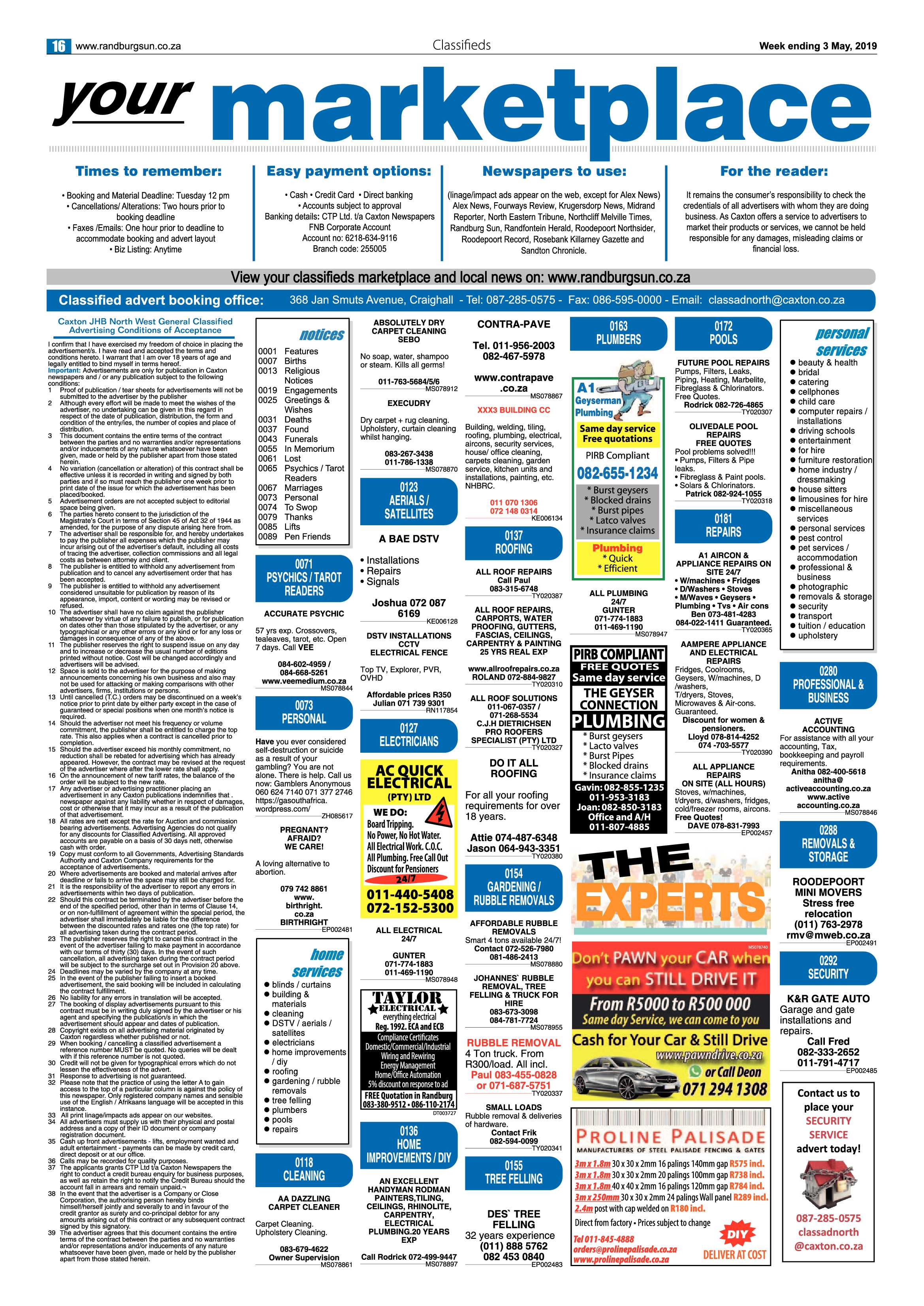 Randburg Sun 3 May, 2019 page 16