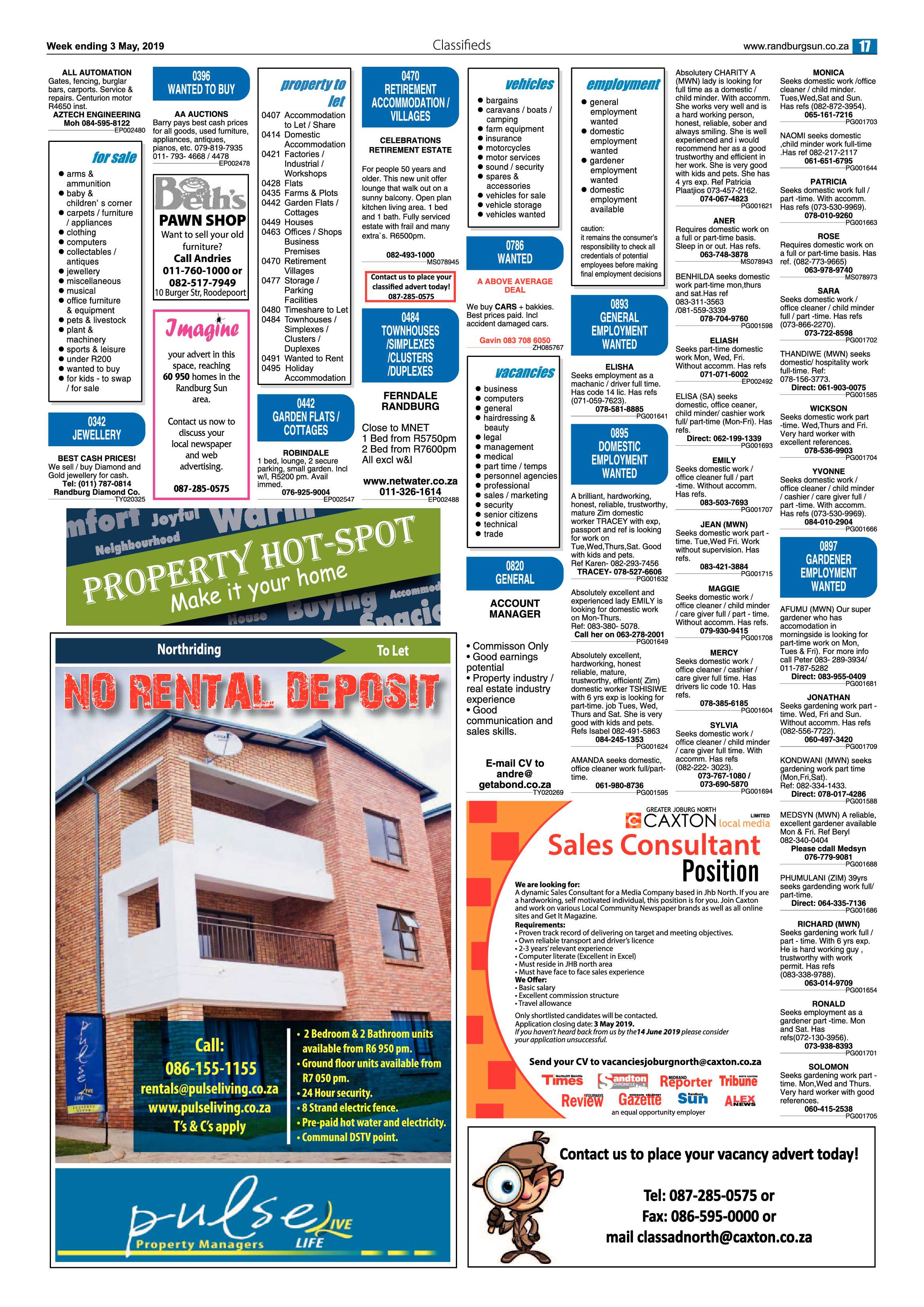 Randburg Sun 3 May, 2019 page 17