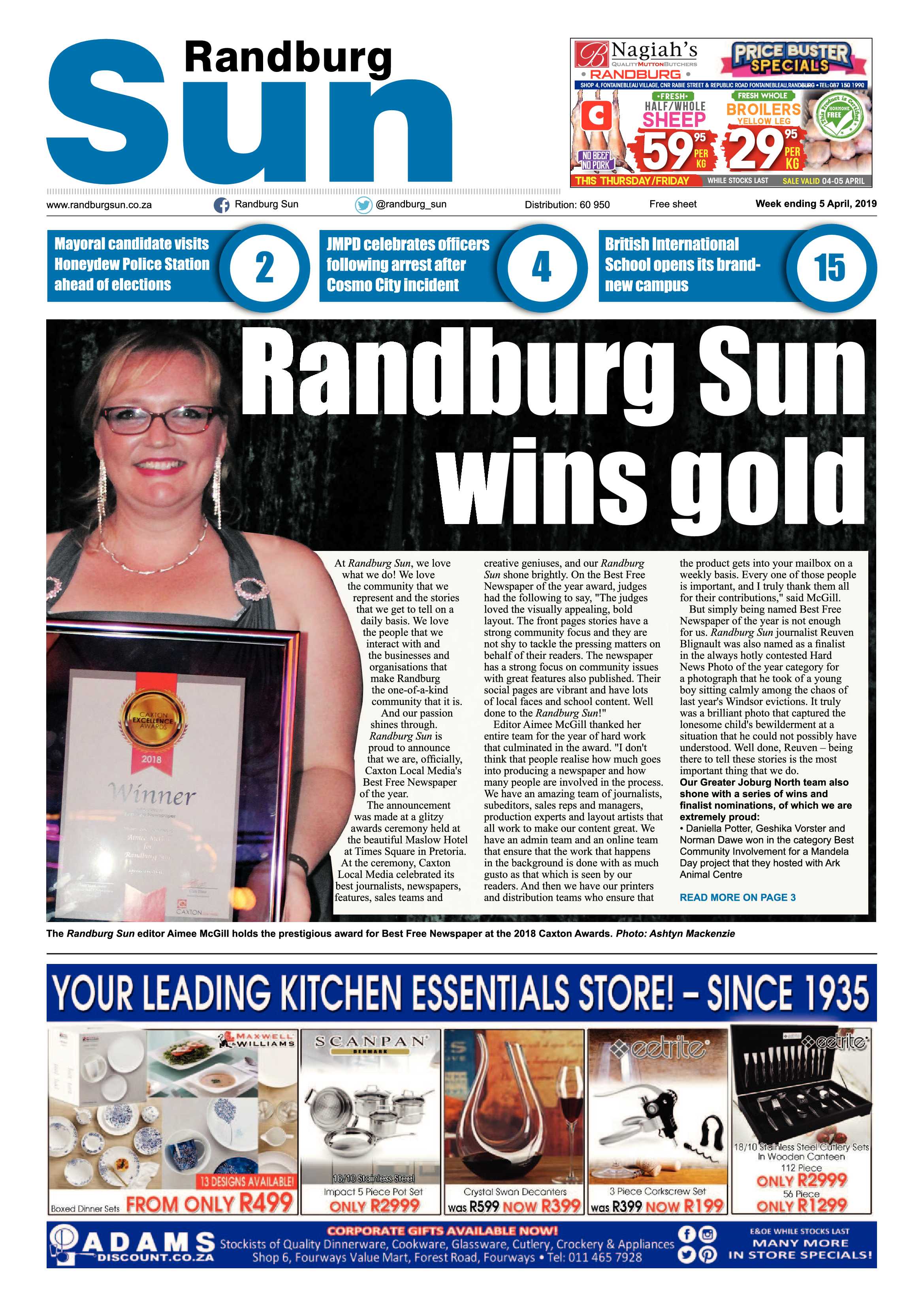 Randburg Sun 5 April, 2019 page 1