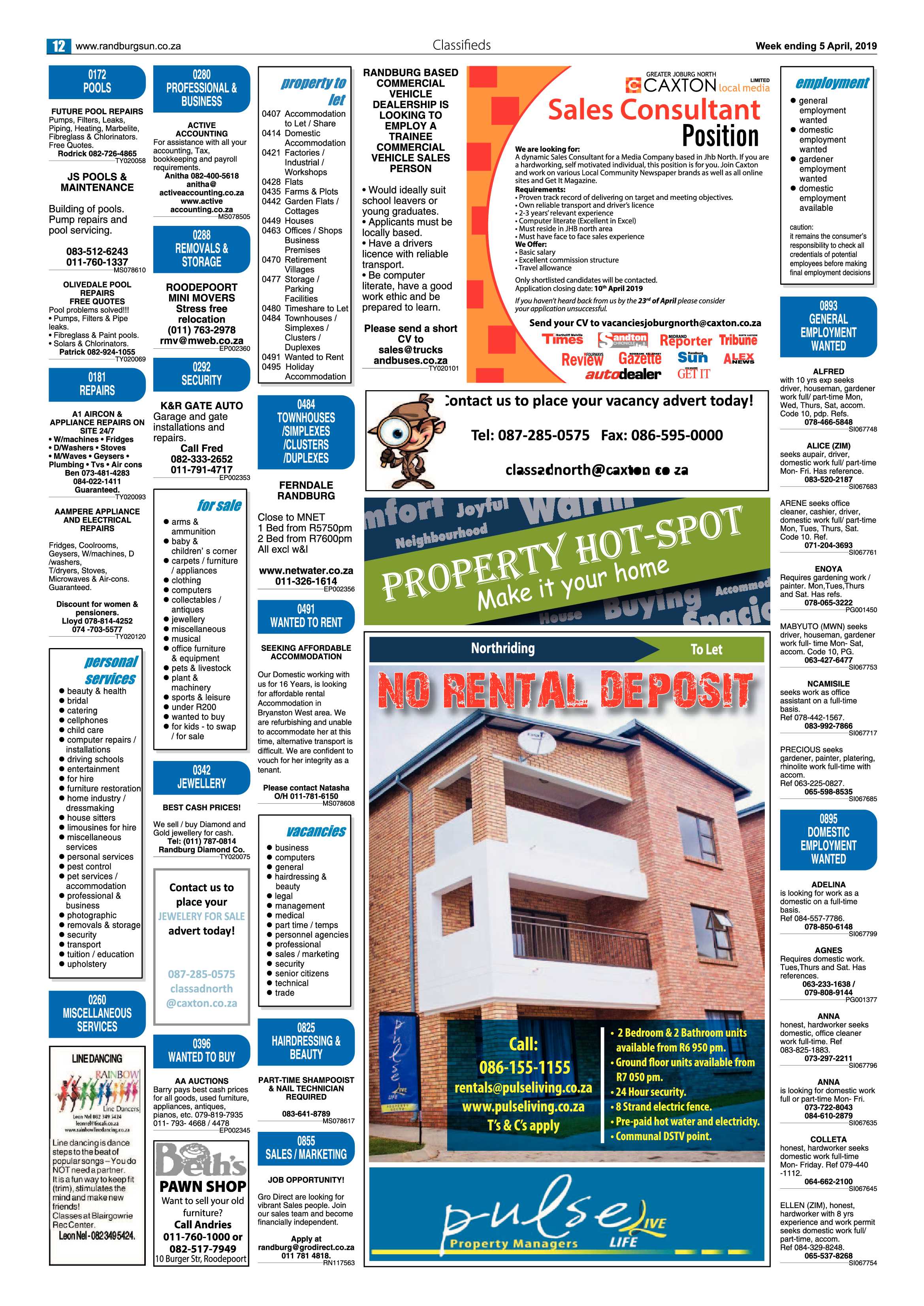 Randburg Sun 5 April, 2019 page 12
