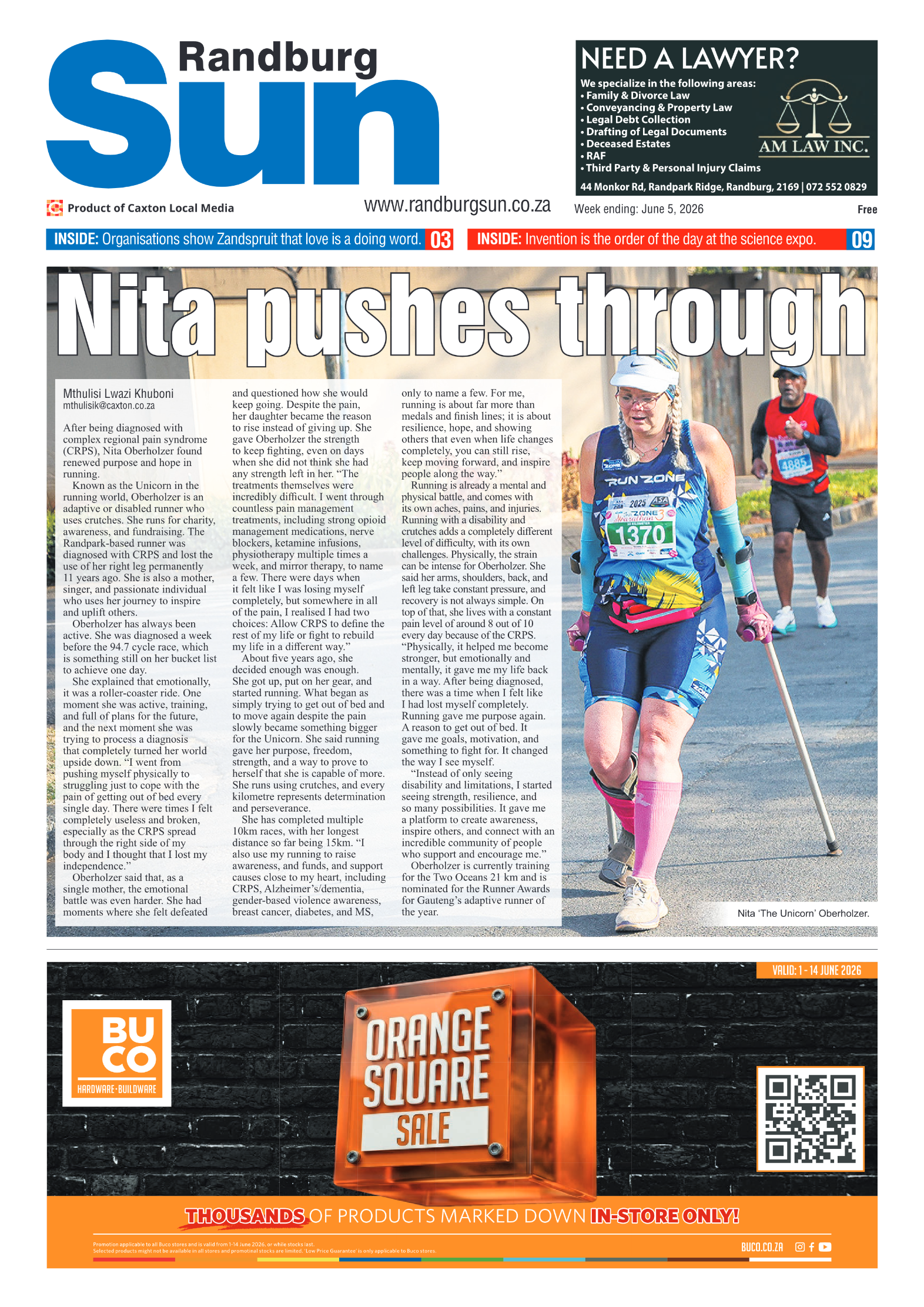 Randburg Sun 5 June 2026 page 1