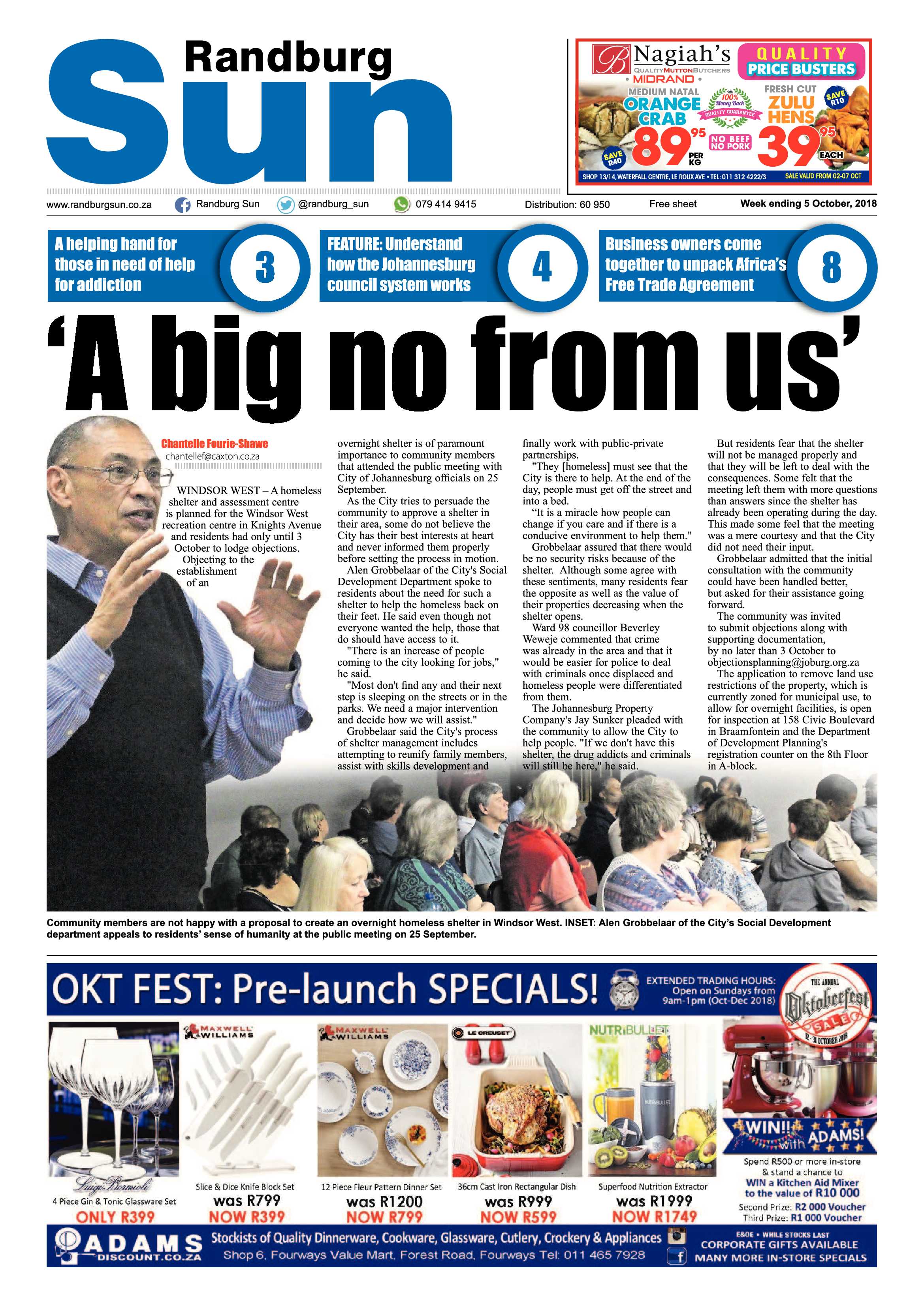 Randburg Sun 5 October 2018 page 1