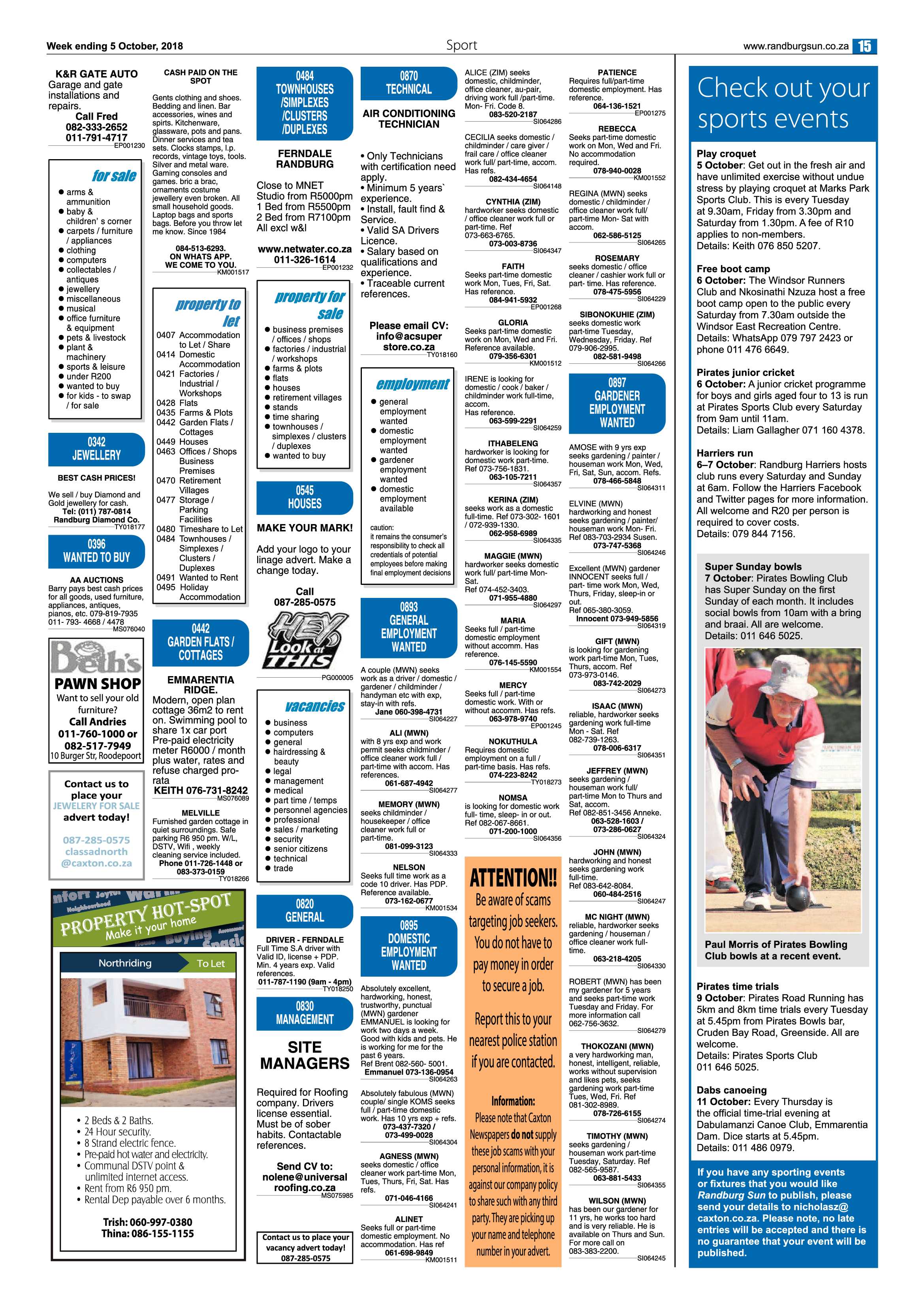 Randburg Sun 5 October 2018 page 15