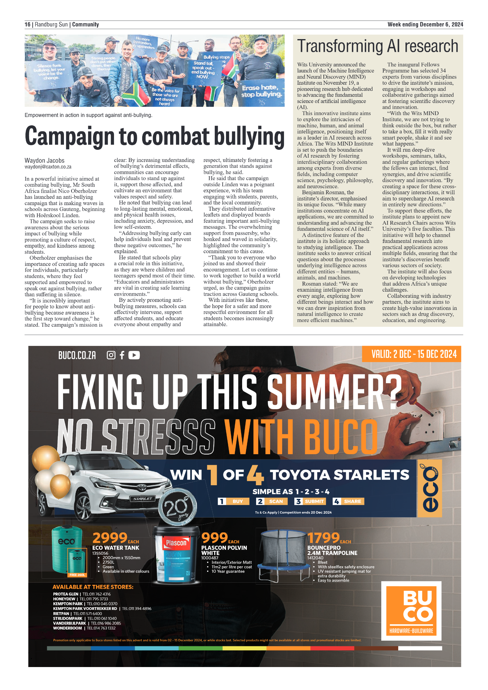 Randburg Sun 6 December 2024 page 16