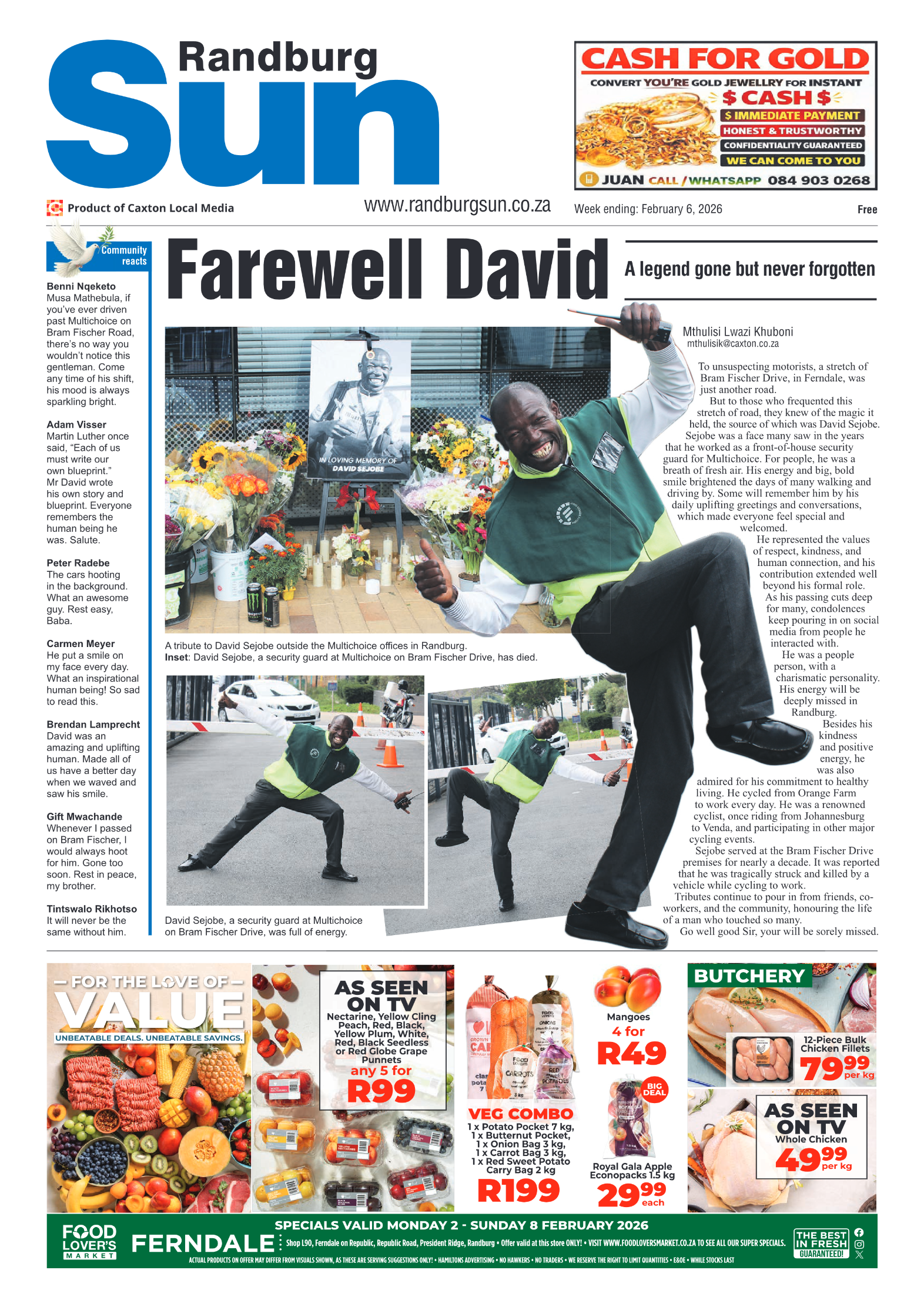 Randburg Sun 6 February 2026 page 1