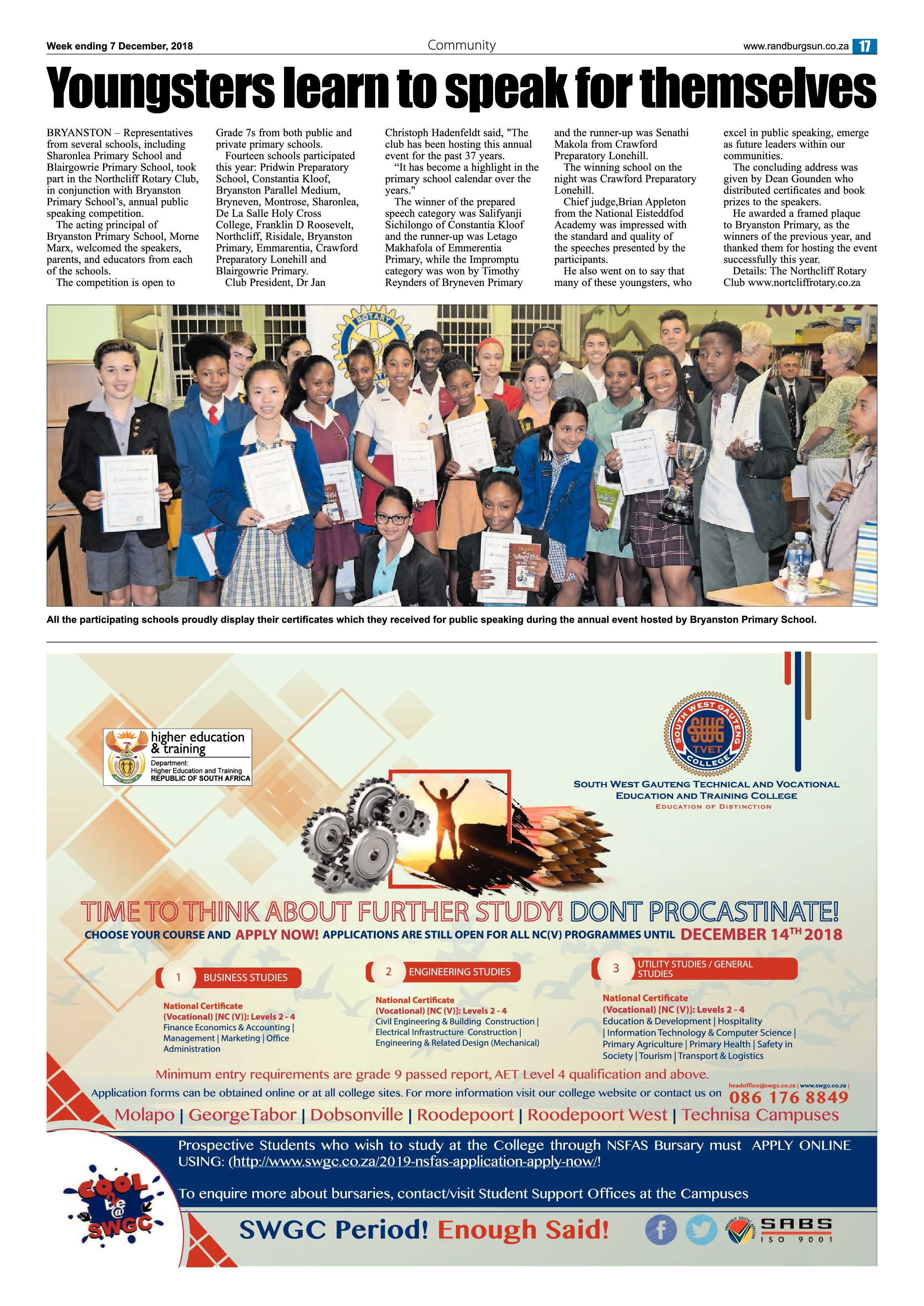 Randburg Sun 7 December 2018 page 17
