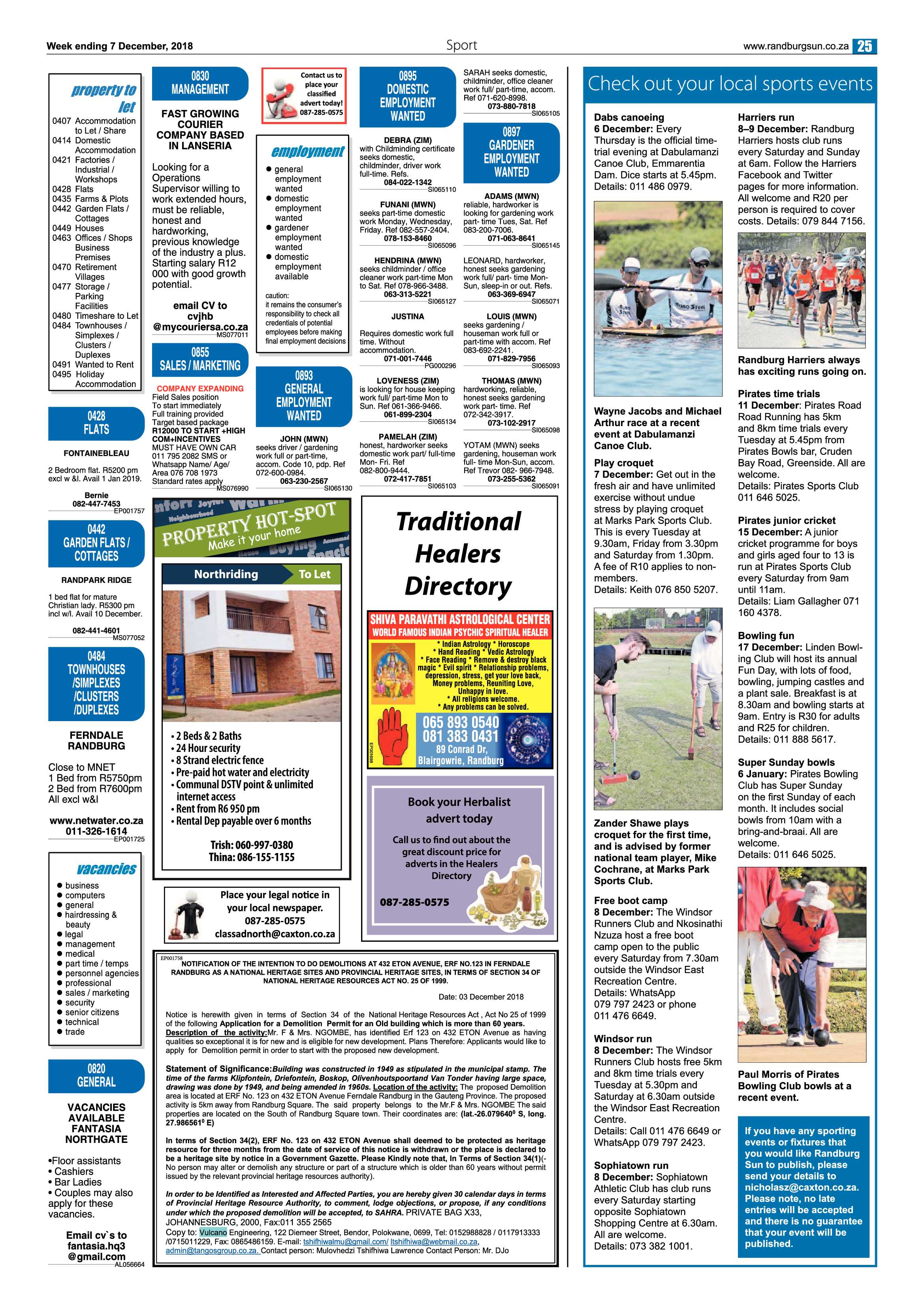 Randburg Sun 7 December 2018 page 25