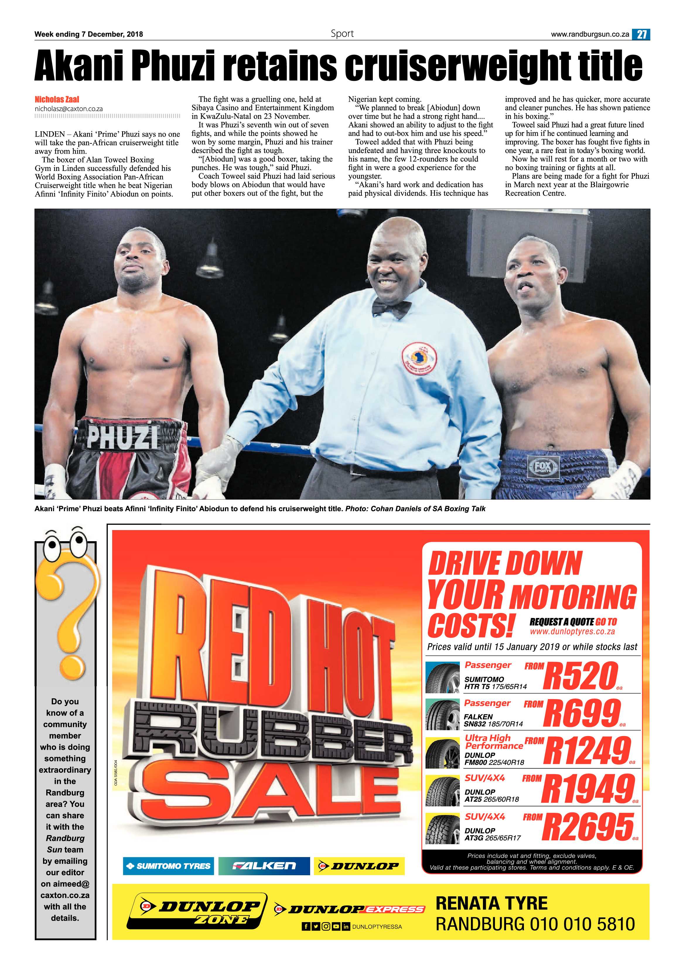 Randburg Sun 7 December 2018 page 27