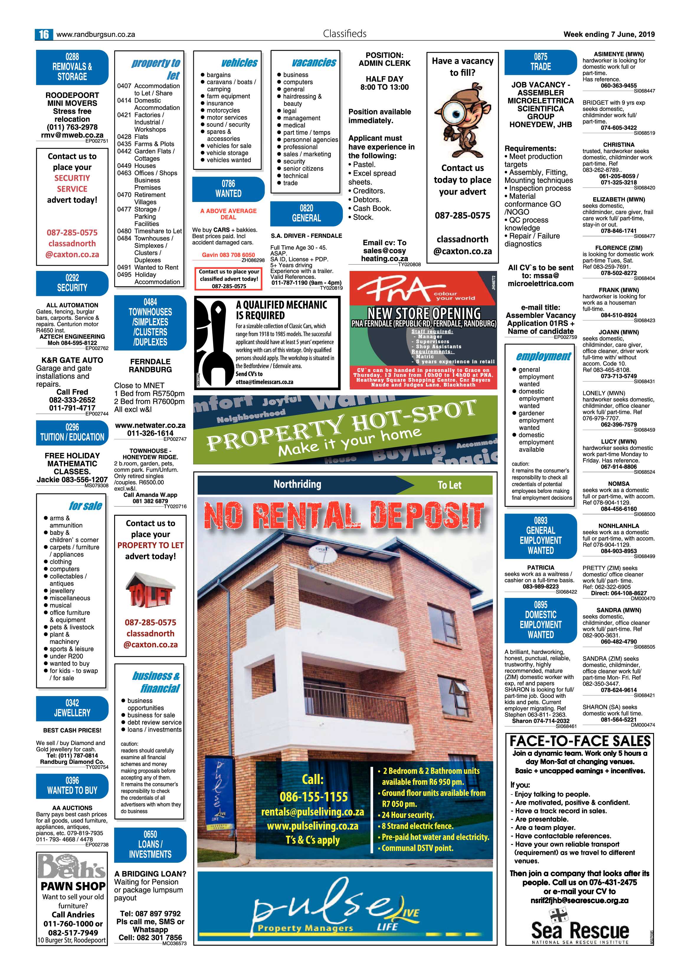 Randburg Sun 7 June, 2019 page 16
