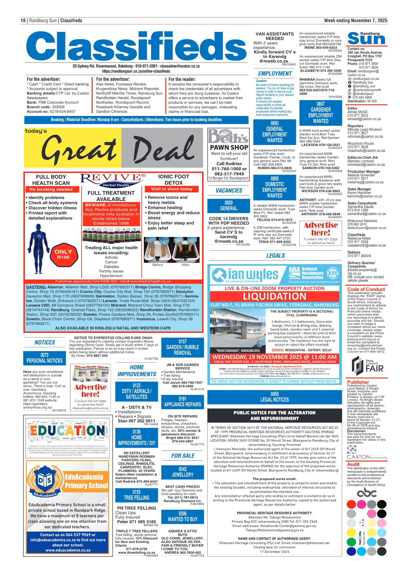Randburg Sun 7 November 2025 page 18